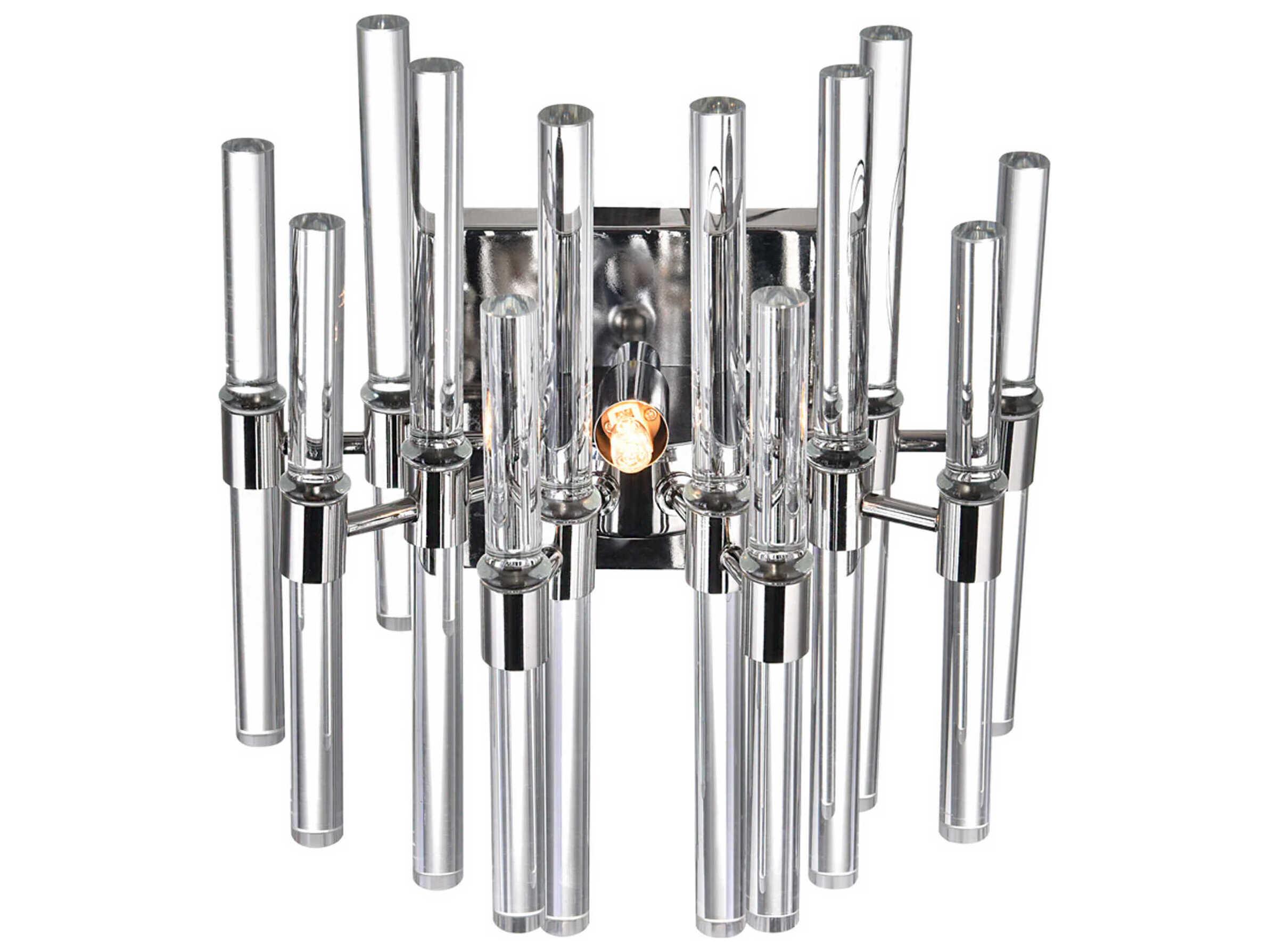 CWI Lighting Miroir 2-Light Polished Nickel Chrome Vanity Light