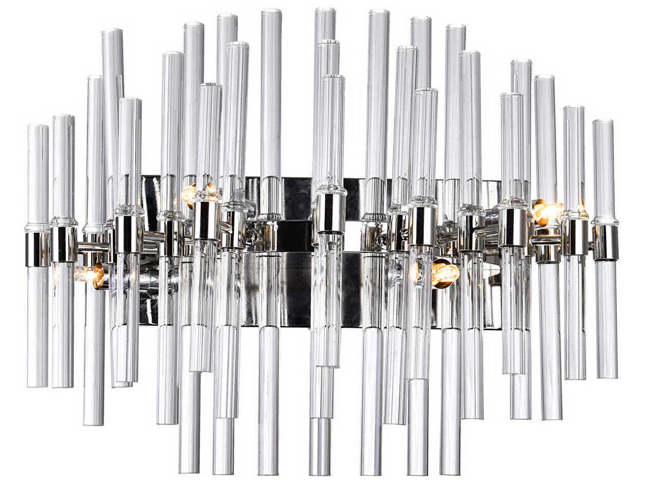 CWI Lighting Miroir 4-Light Polished Nickel Vanity Light