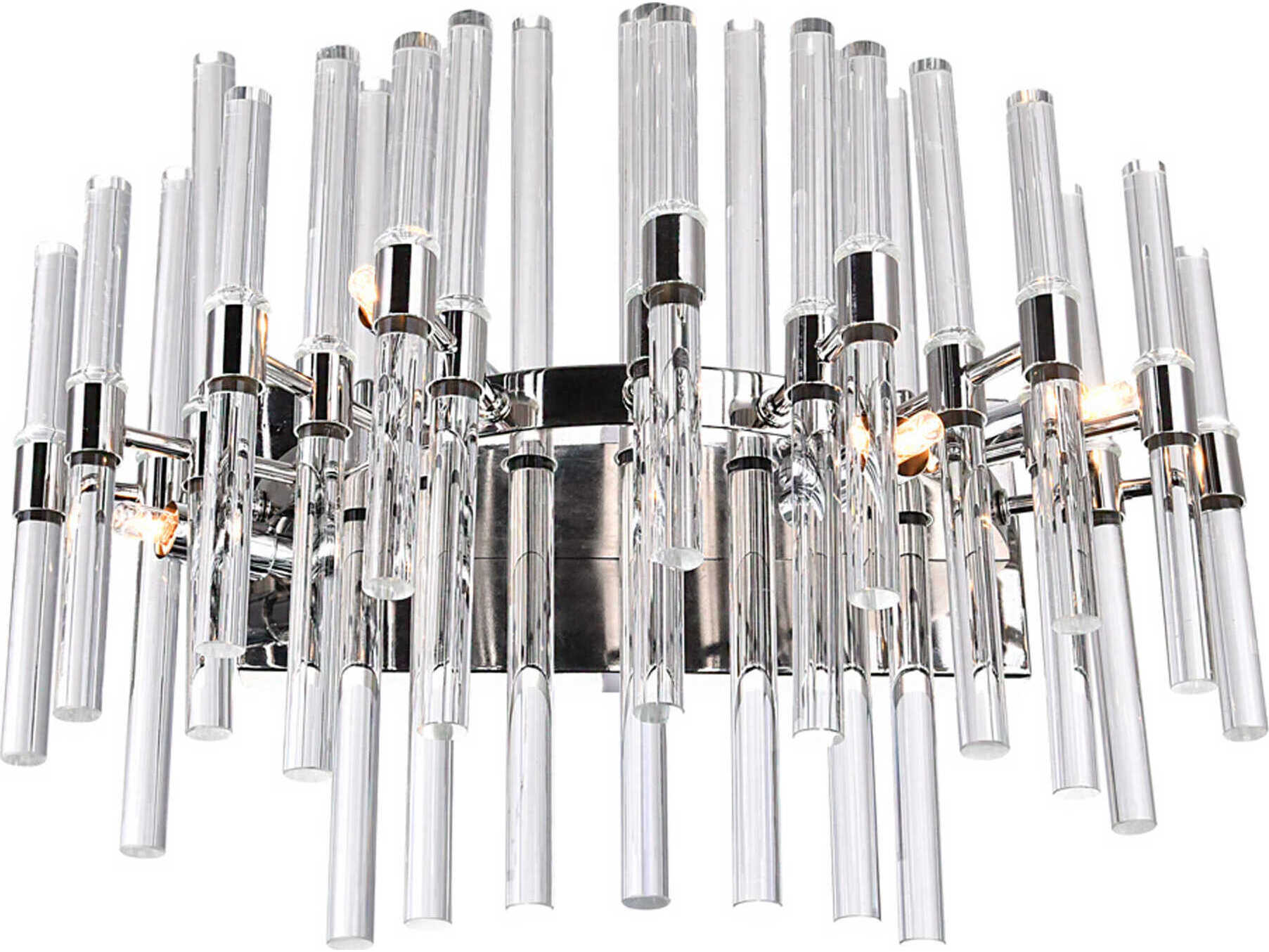 CWI Lighting Miroir 4-Light Polished Nickel Vanity Light