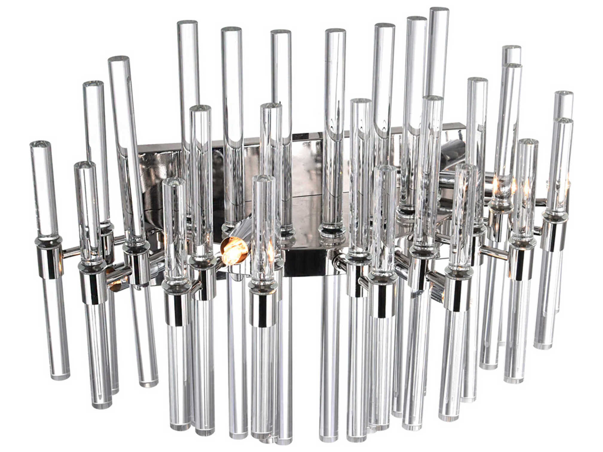 CWI Lighting Miroir 4-Light Polished Nickel Vanity Light