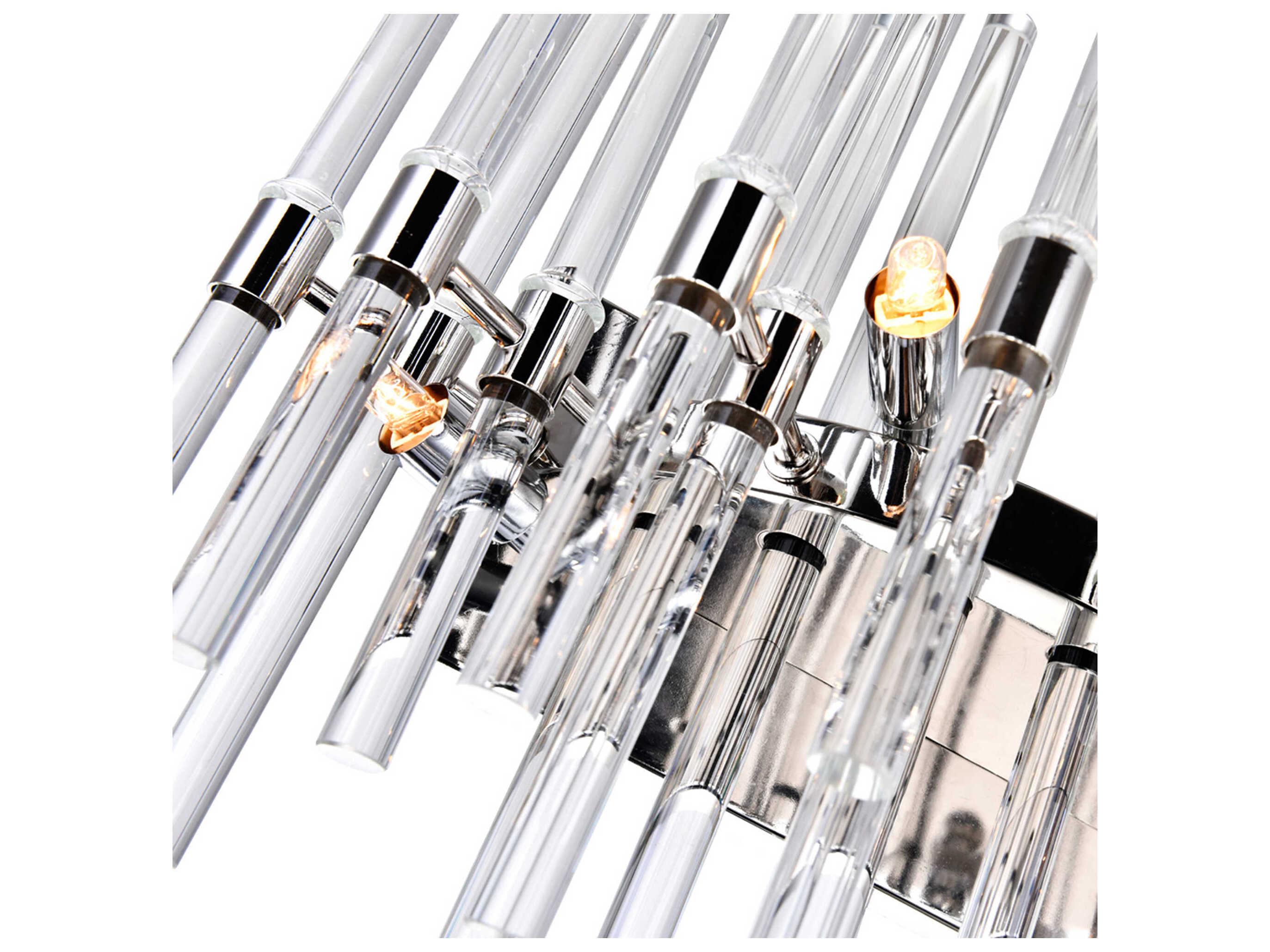 CWI Lighting Miroir 4-Light Polished Nickel Vanity Light