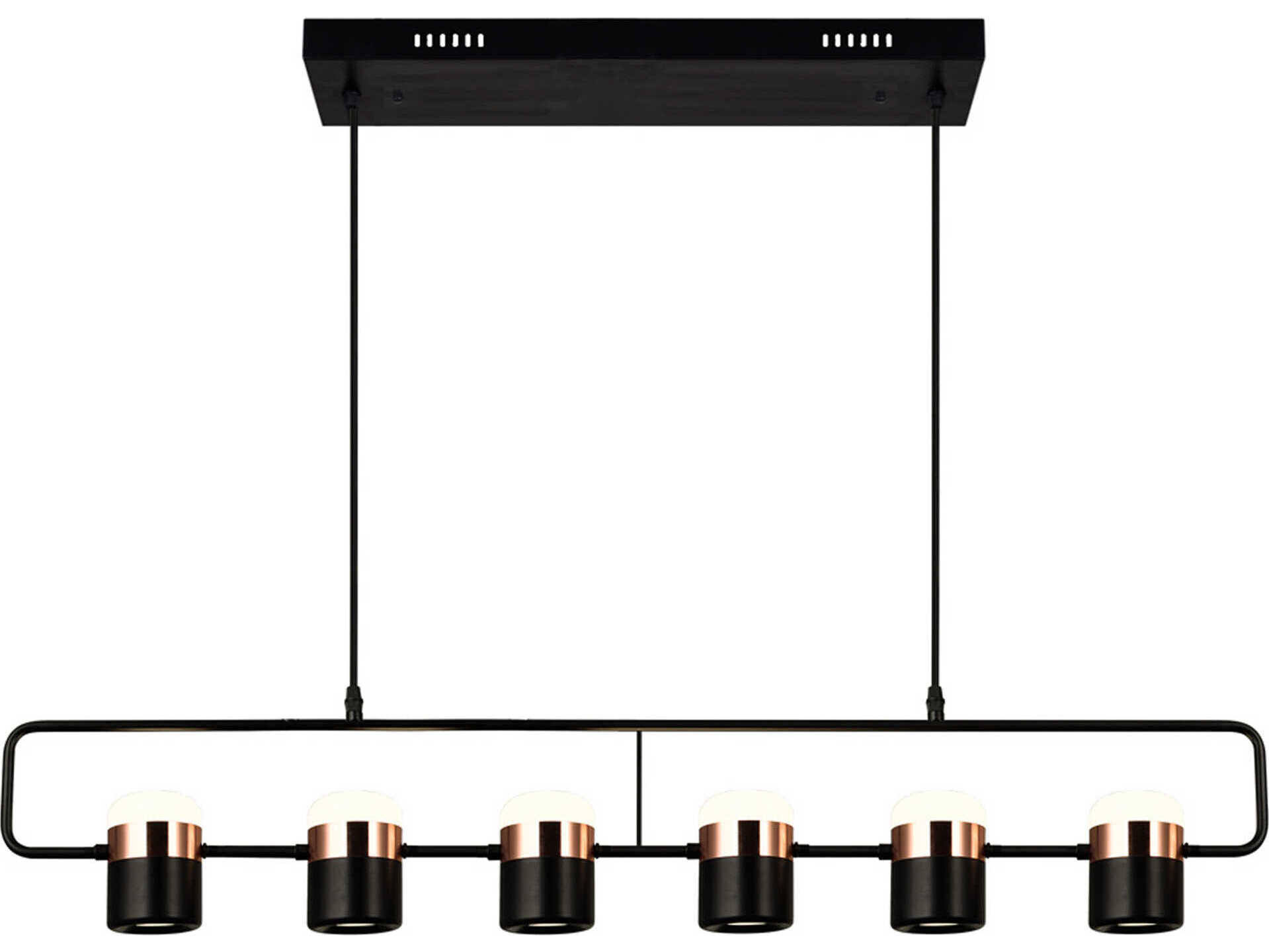 CWI Lighting Moxie Black Linear Island Pendant