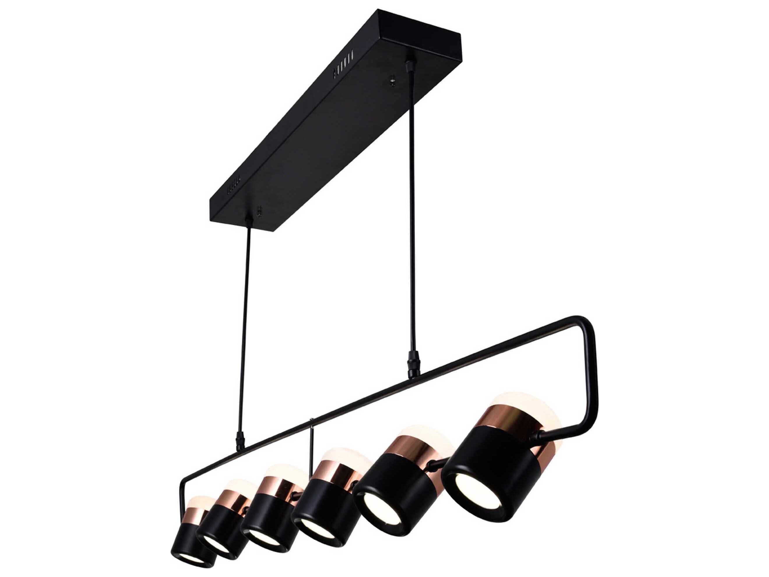 CWI Lighting Moxie Black Linear Island Pendant