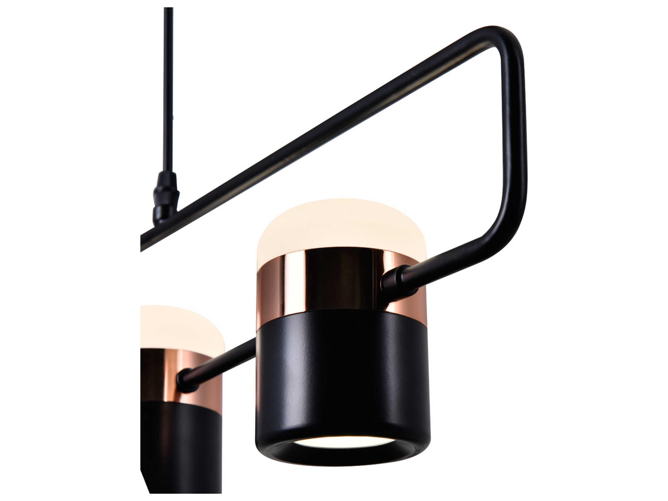 CWI Lighting Moxie Black Linear Island Pendant
