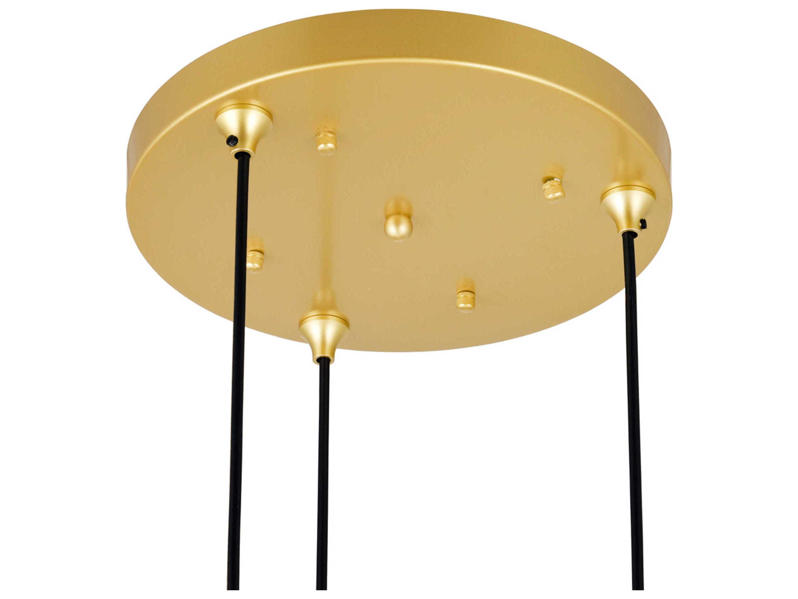 CWI Lighting Da Vinci 3-Light Medallion Gold Globe Pendant