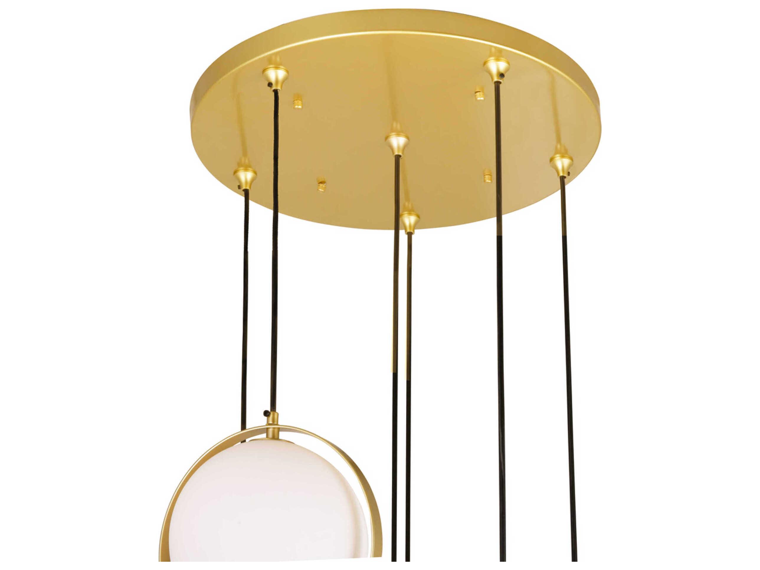CWI Lighting Da Vinci 6-Light Medallion Gold Globe Pendant