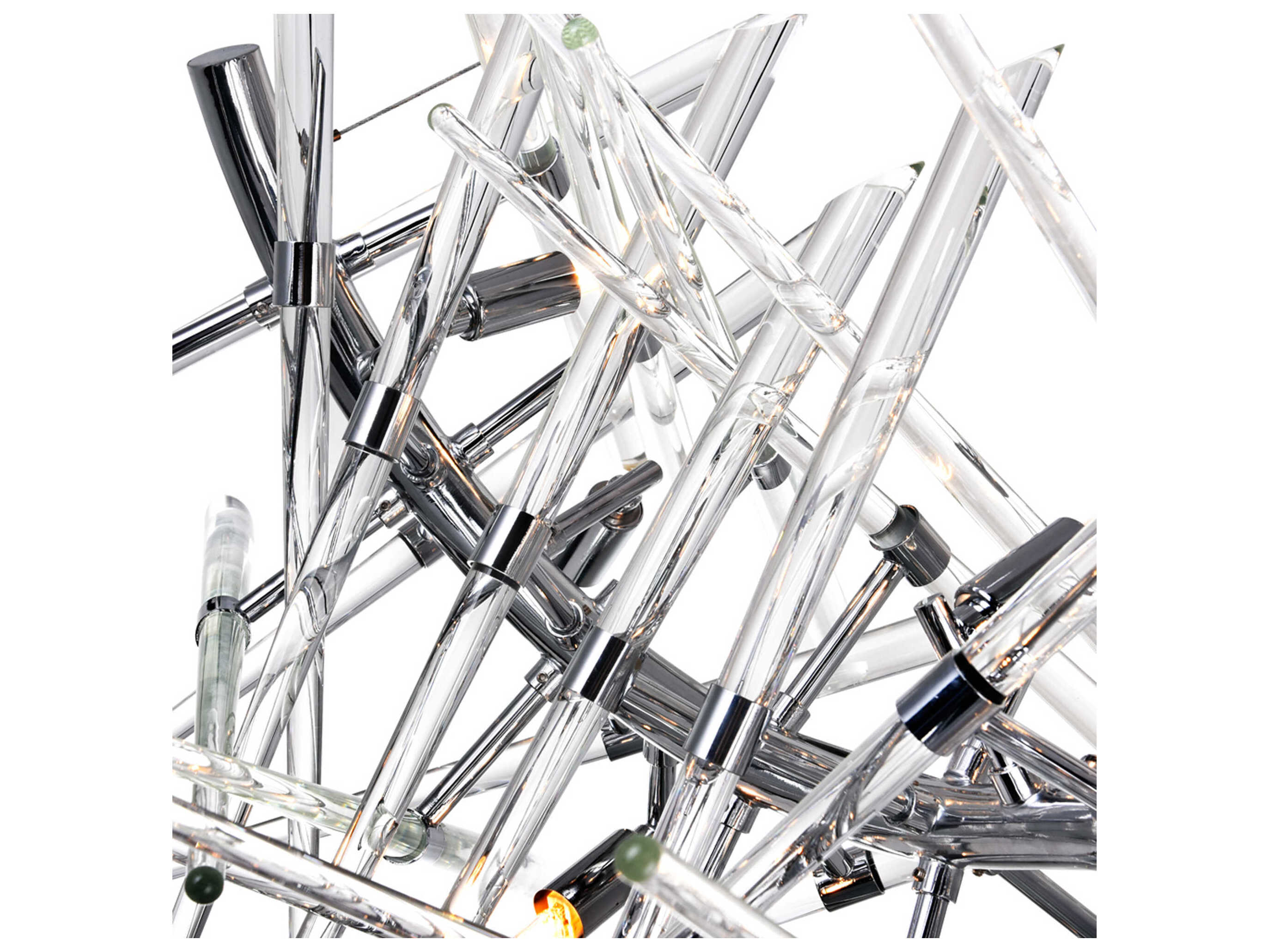 CWI Lighting Icicle 10-Light Chrome Linear Island Pendant