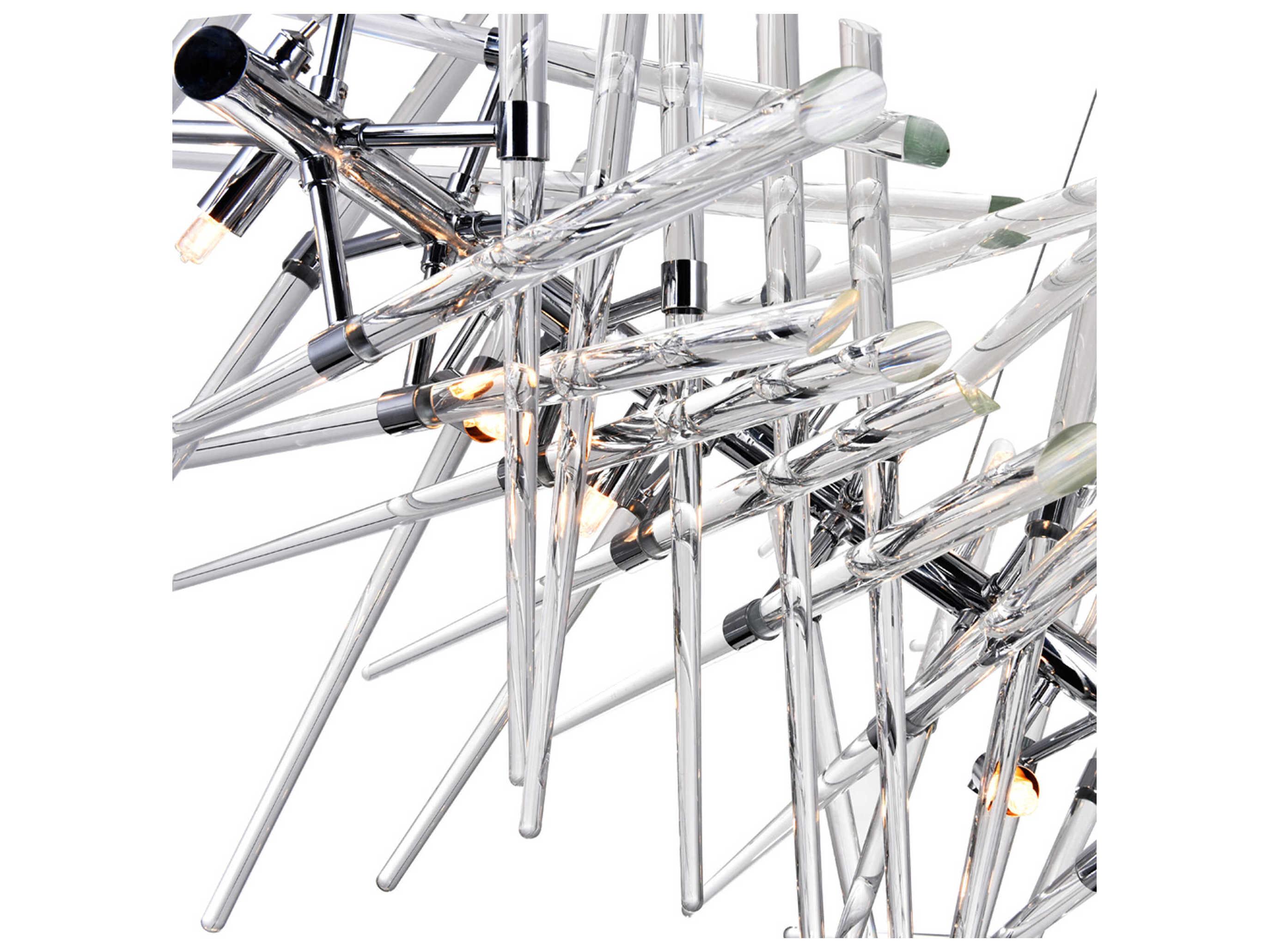 CWI Lighting Icicle 10-Light Chrome Linear Island Pendant