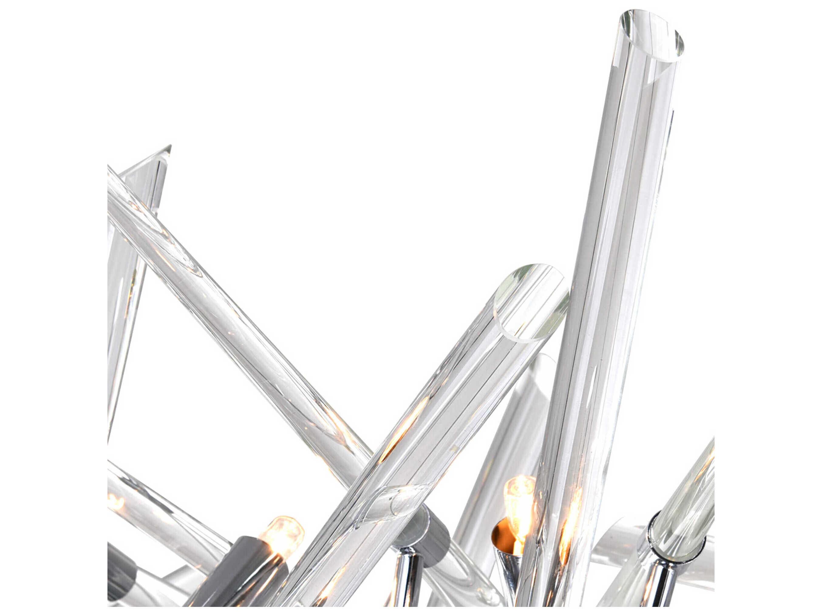 CWI Lighting Icicle 10-Light Chrome Linear Island Pendant