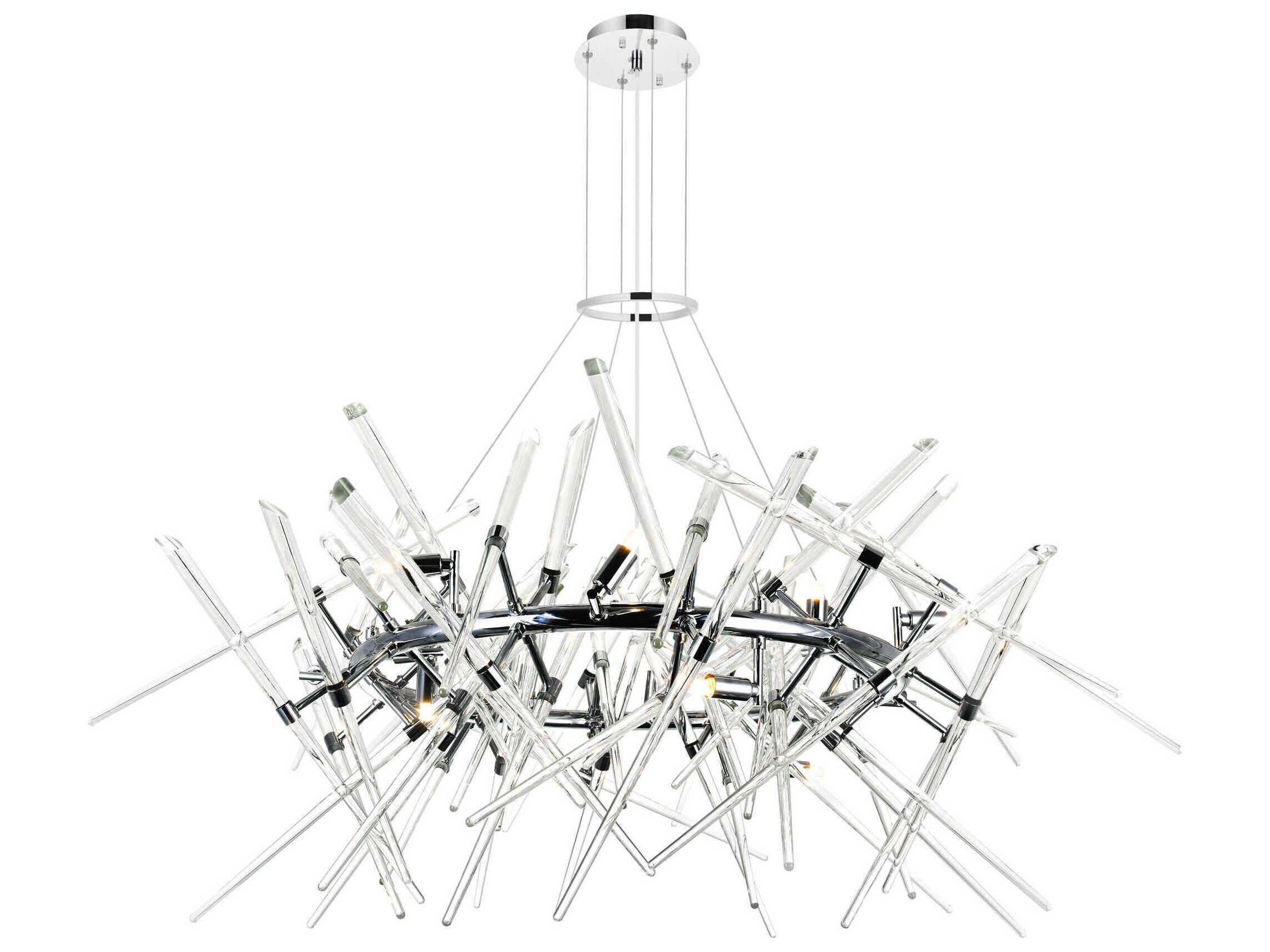 CWI Lighting Icicle 12-Light Chrome Linear Sputnik Chandelier