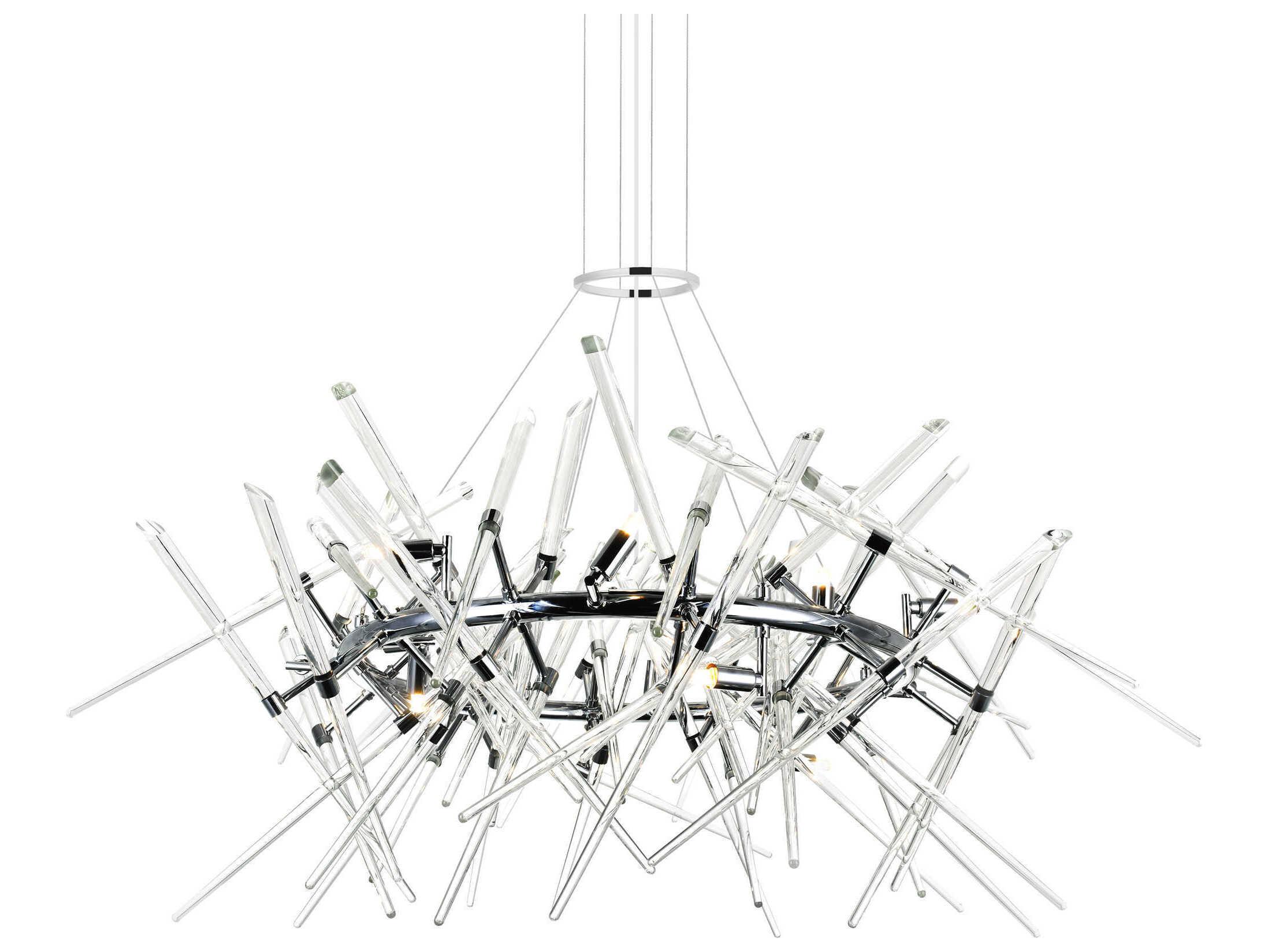 CWI Lighting Icicle 12-Light Chrome Linear Sputnik Chandelier