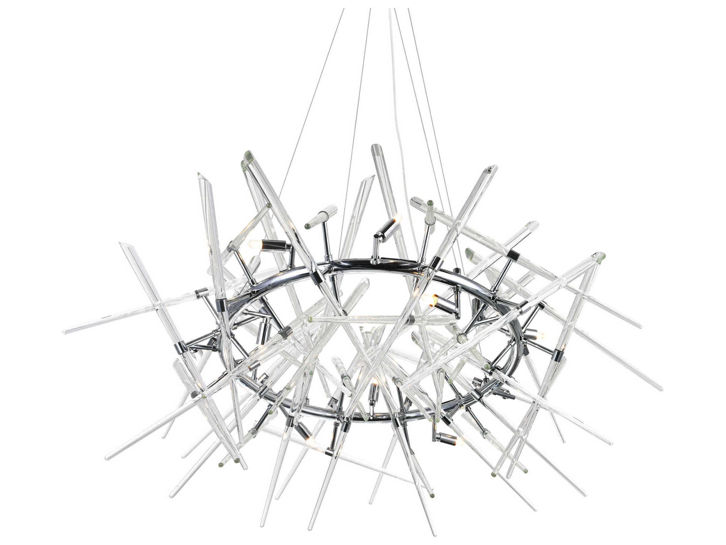 CWI Lighting Icicle 12-Light Chrome Linear Sputnik Chandelier