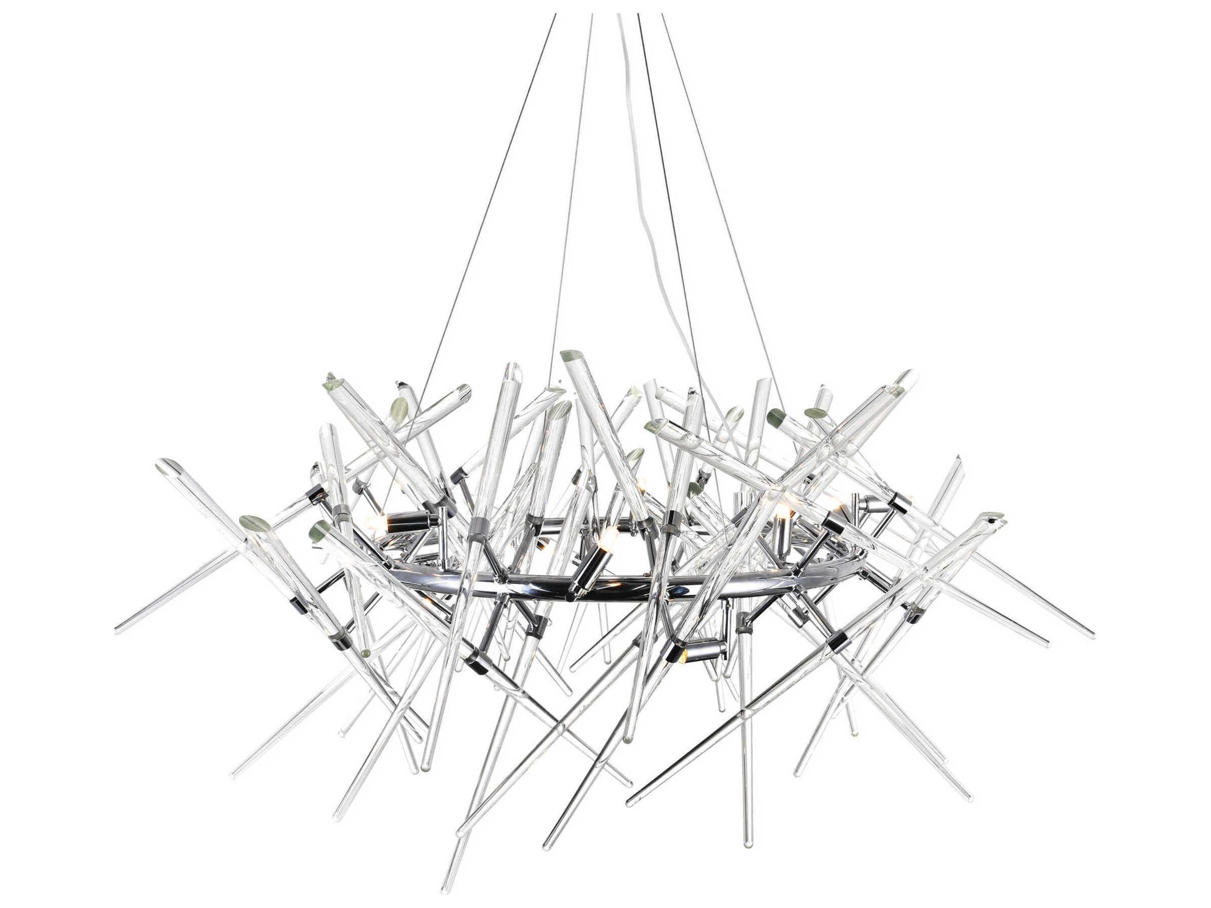 CWI Lighting Icicle 12-Light Chrome Linear Sputnik Chandelier