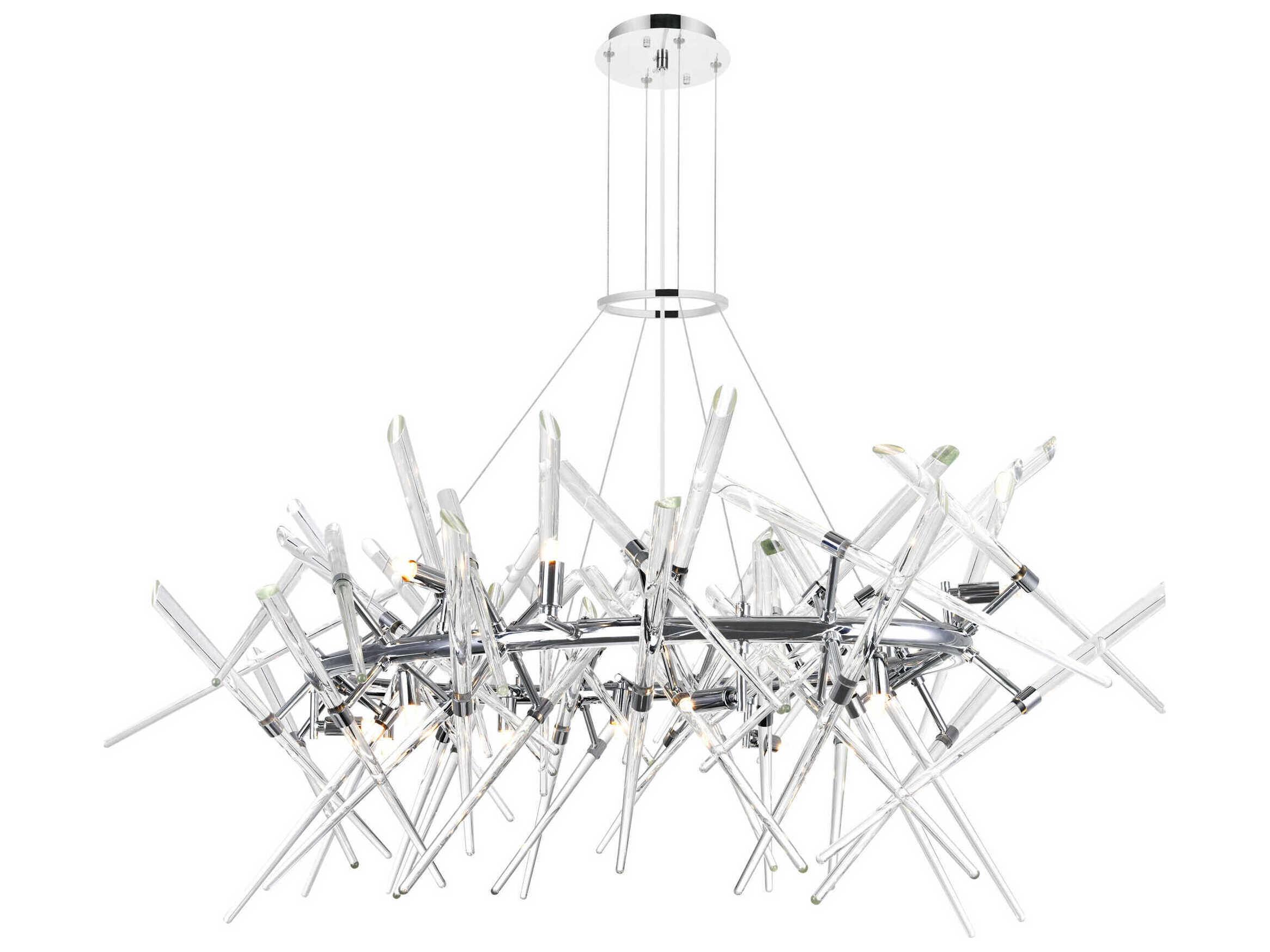 CWI Lighting Icicle 12-Light Chrome Linear Sputnik Island Pendant