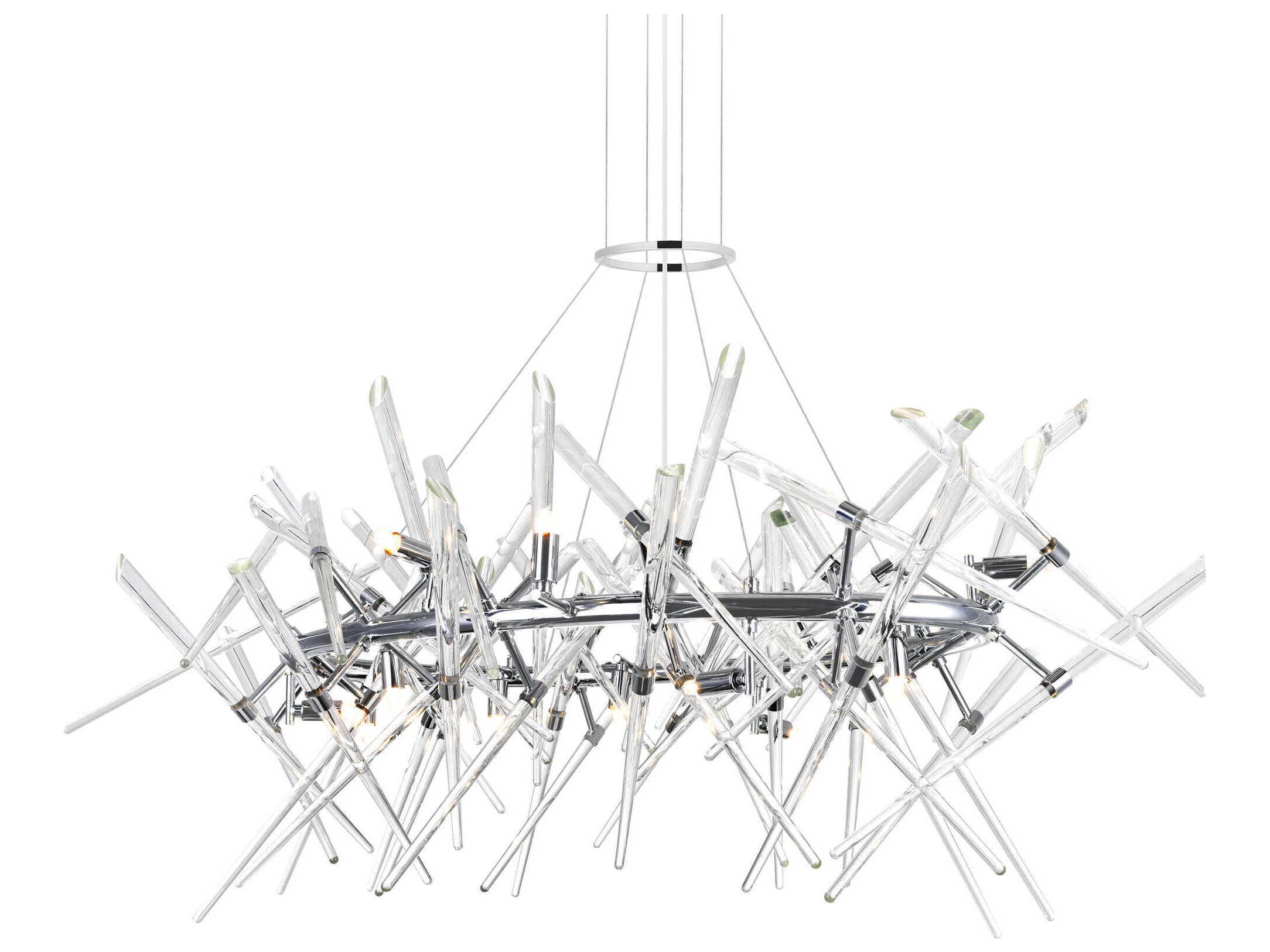 CWI Lighting Icicle 12-Light Chrome Linear Sputnik Island Pendant