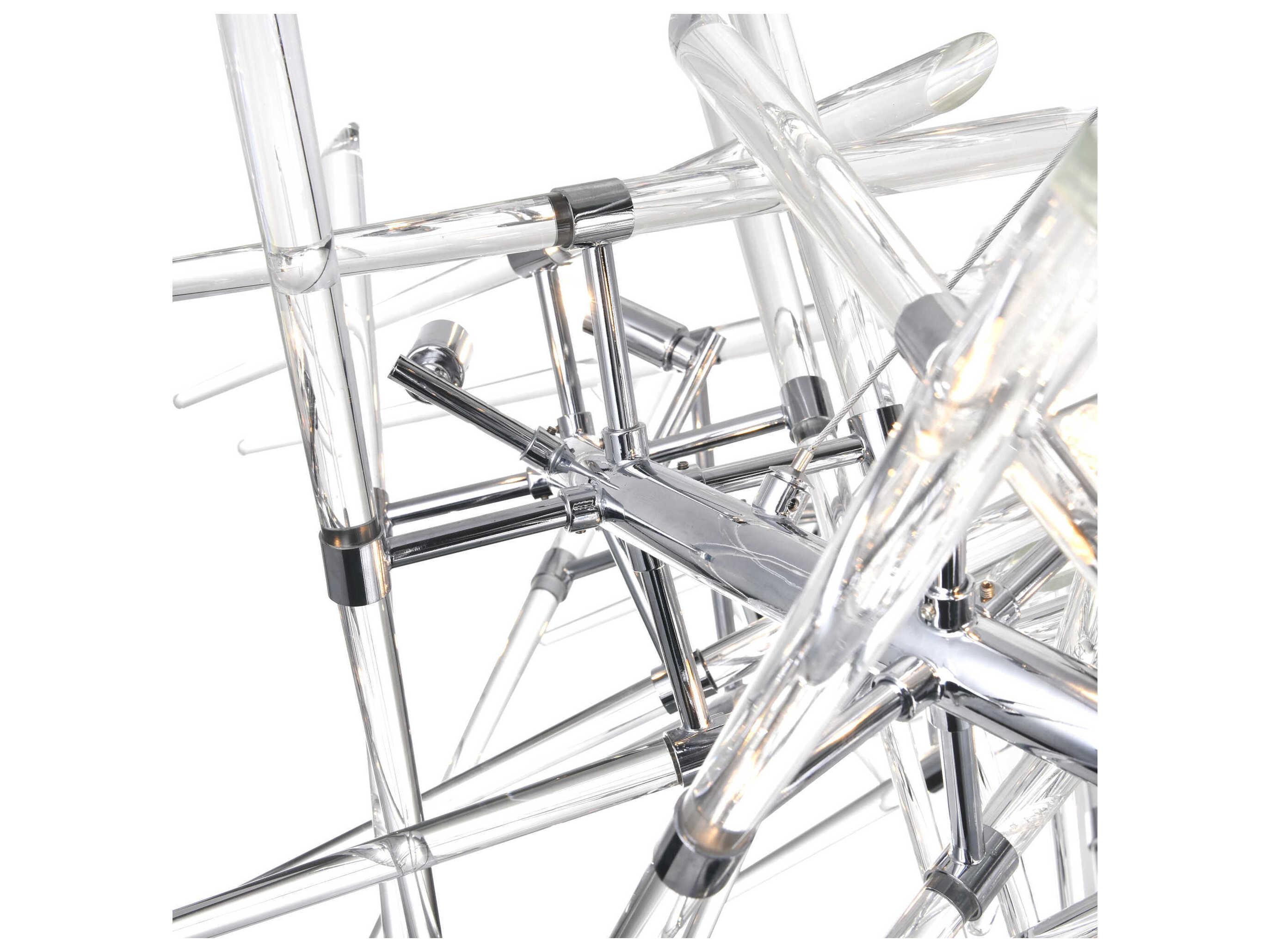 CWI Lighting Icicle 12-Light Chrome Linear Sputnik Island Pendant