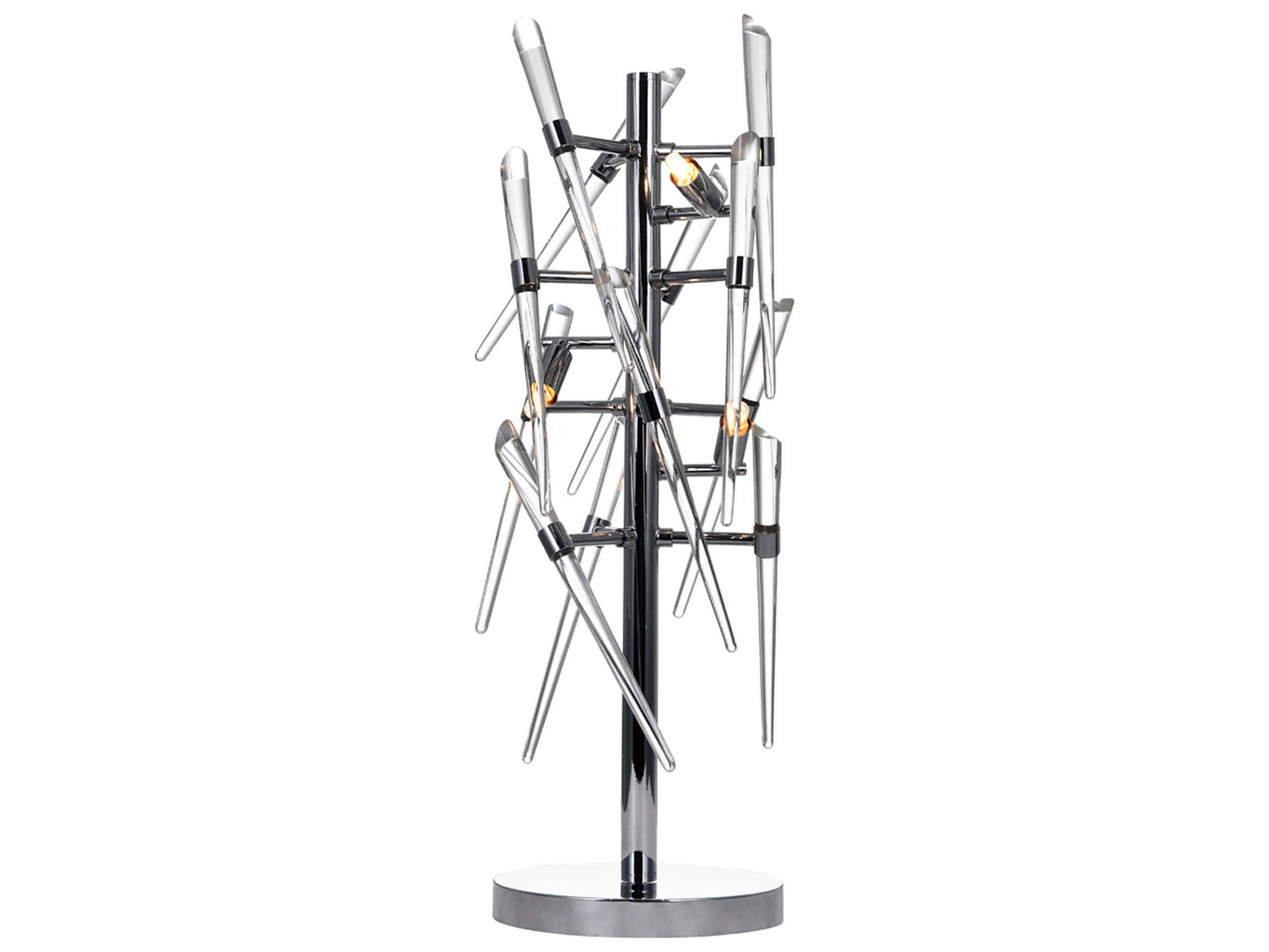 CWI Lighting Icicle Chrome Clear Glass Buffet Lamp