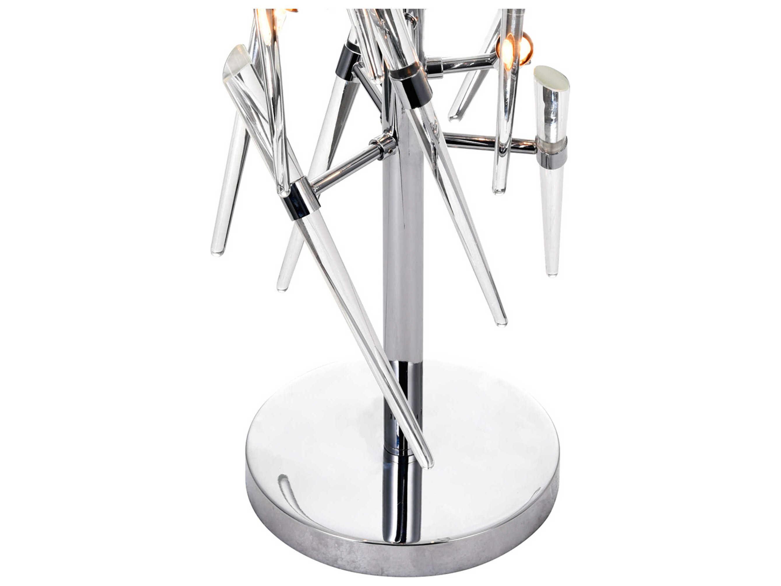 CWI Lighting Icicle Chrome Clear Glass Buffet Lamp
