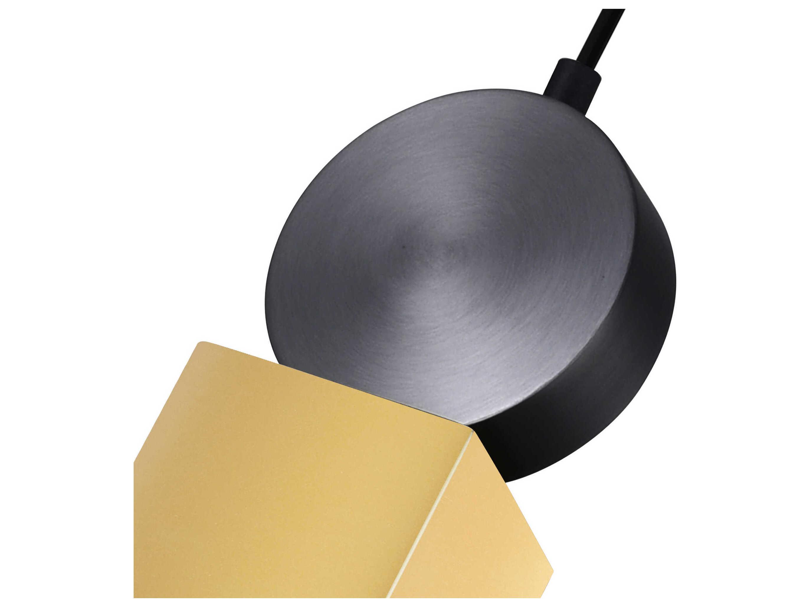CWI Lighting Saleen Sun Gold Black Geometric Mini Pendant