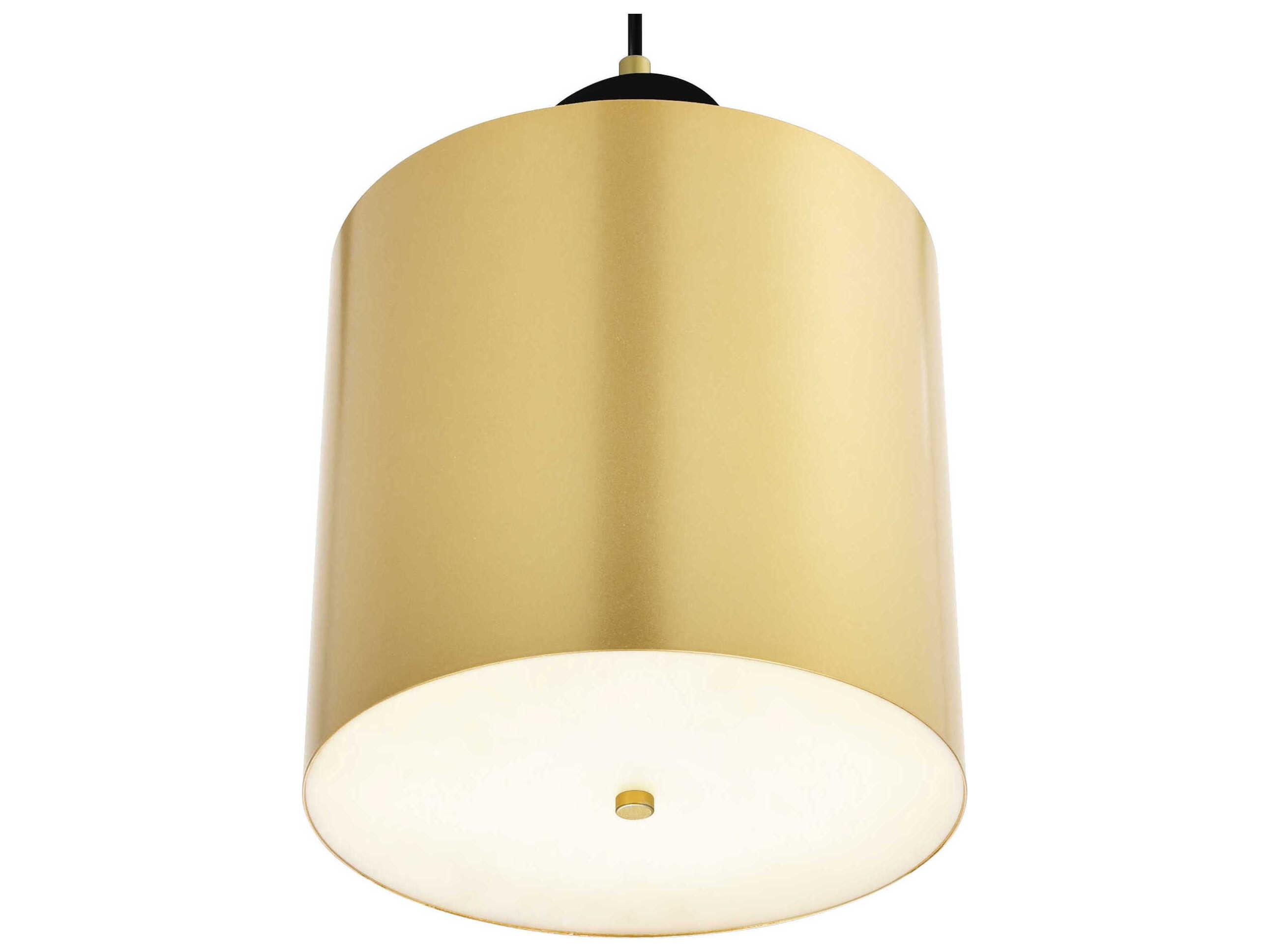 CWI Lighting Saleen Sun Gold Black Cylinder Mini Pendant