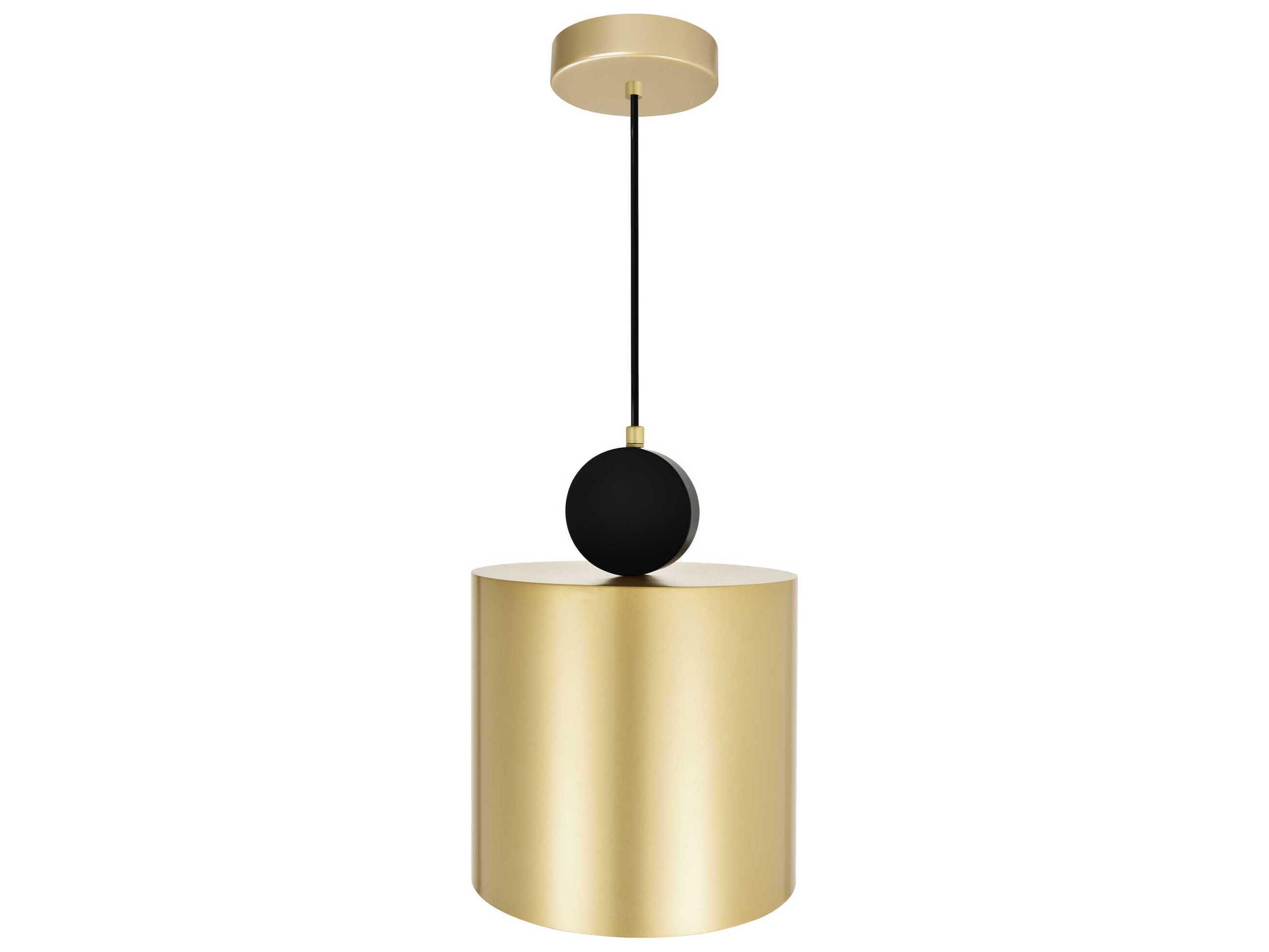 CWI Lighting Saleen Sun Gold Black Cylinder Mini Pendant