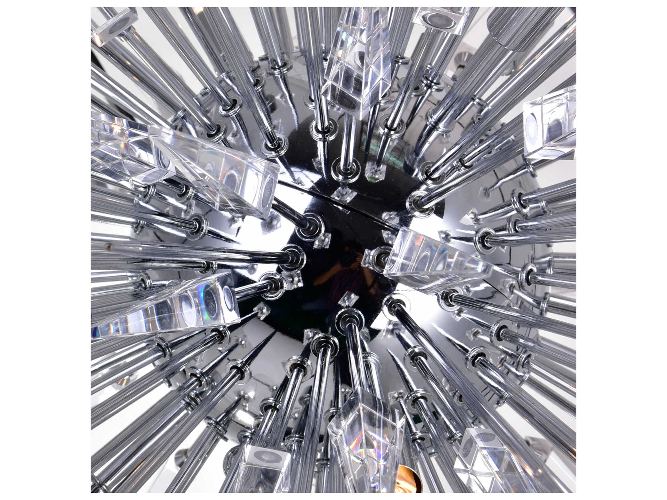 CWI Lighting Starburst 20-Light Chrome Black Geometric Sputnik Chandelier