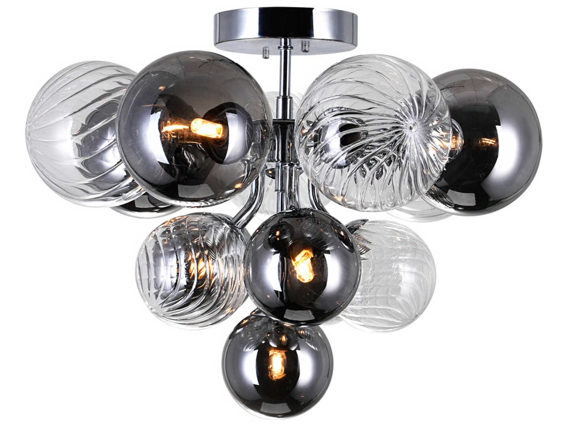 CWI Lighting Pallocino 6-Light Chrome Globe Semi Flush Mount