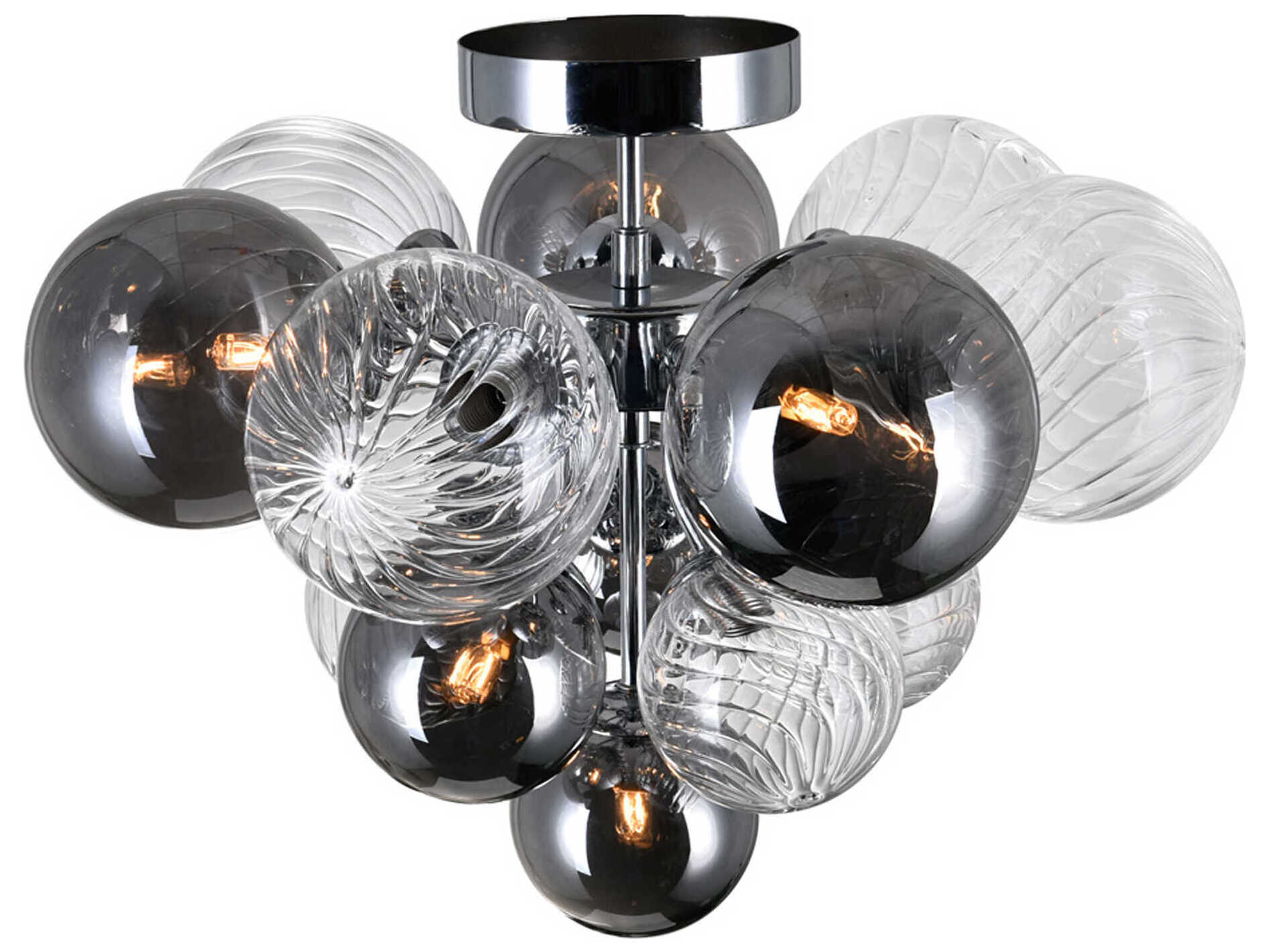 CWI Lighting Pallocino 6-Light Chrome Globe Semi Flush Mount