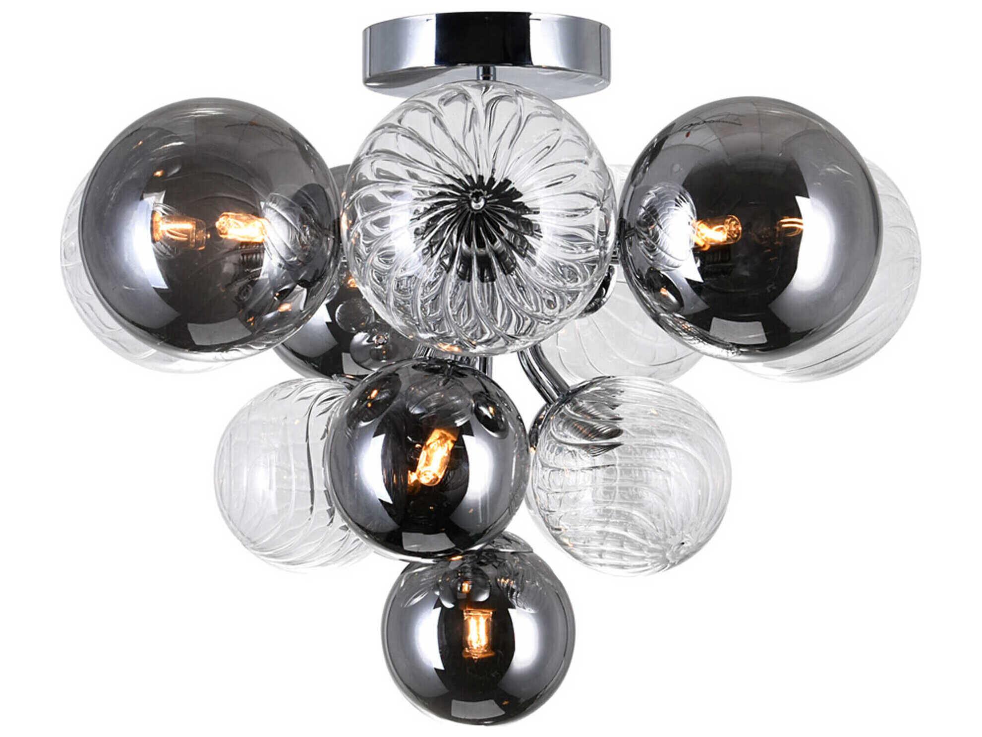 CWI Lighting Pallocino 6-Light Chrome Globe Semi Flush Mount