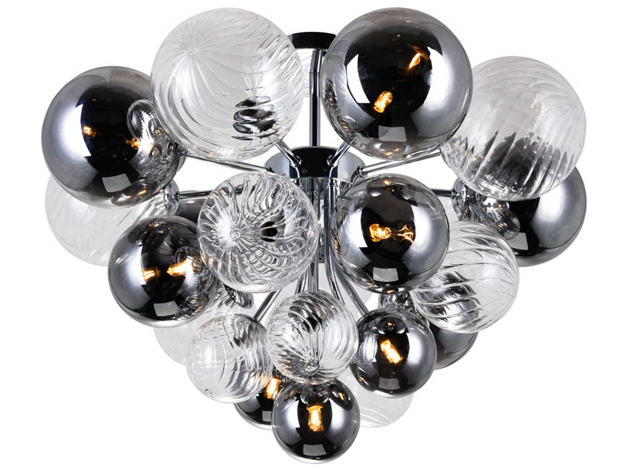 CWI Lighting Pallocino 10-Light Chrome Globe Semi Flush Mount