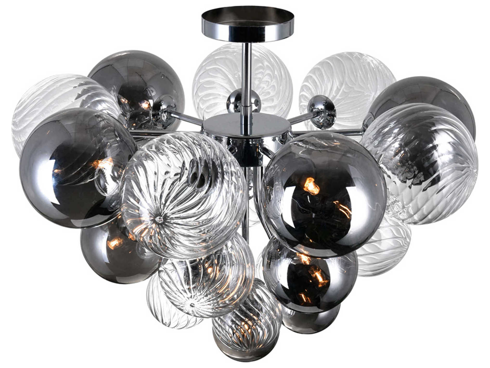 CWI Lighting Pallocino 10-Light Chrome Globe Semi Flush Mount