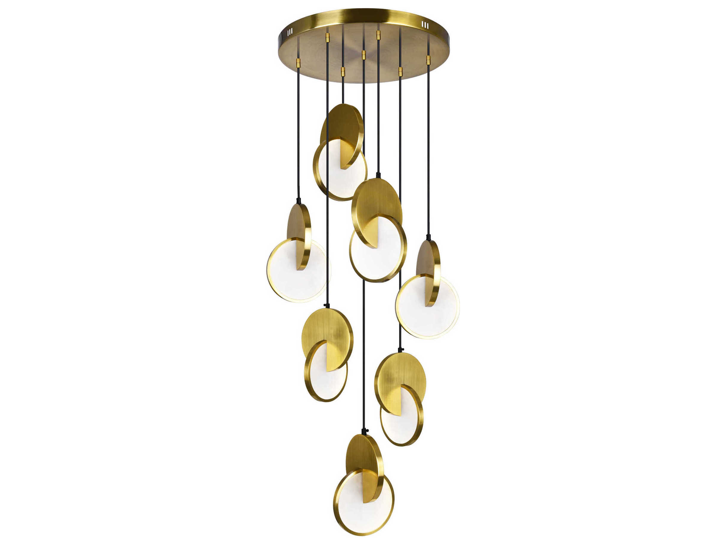 CWI Lighting Tranche Brushed Brass Geometric Pendant