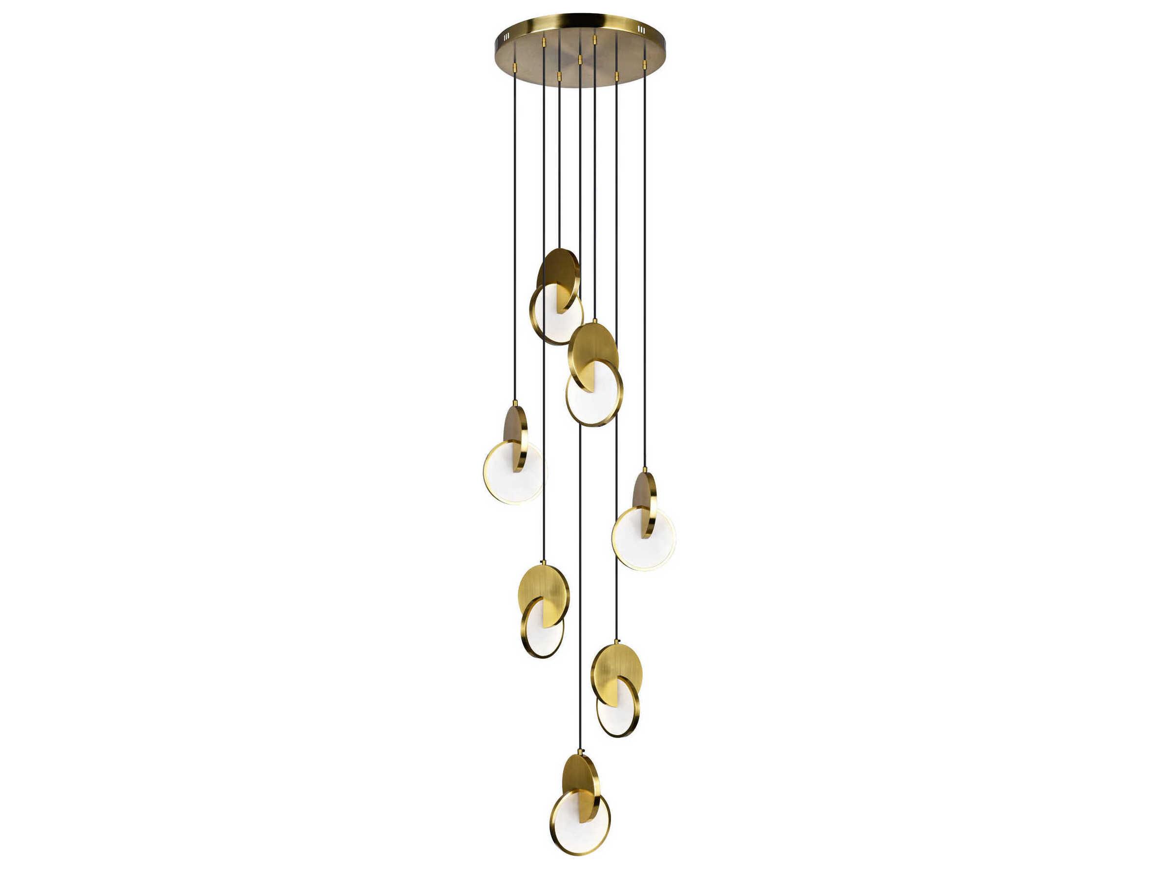 CWI Lighting Tranche Brushed Brass Geometric Pendant