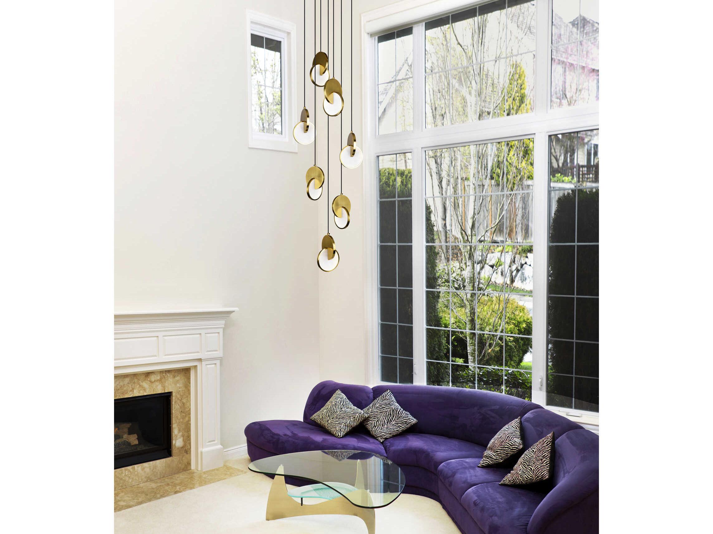 CWI Lighting Tranche Brushed Brass Geometric Pendant