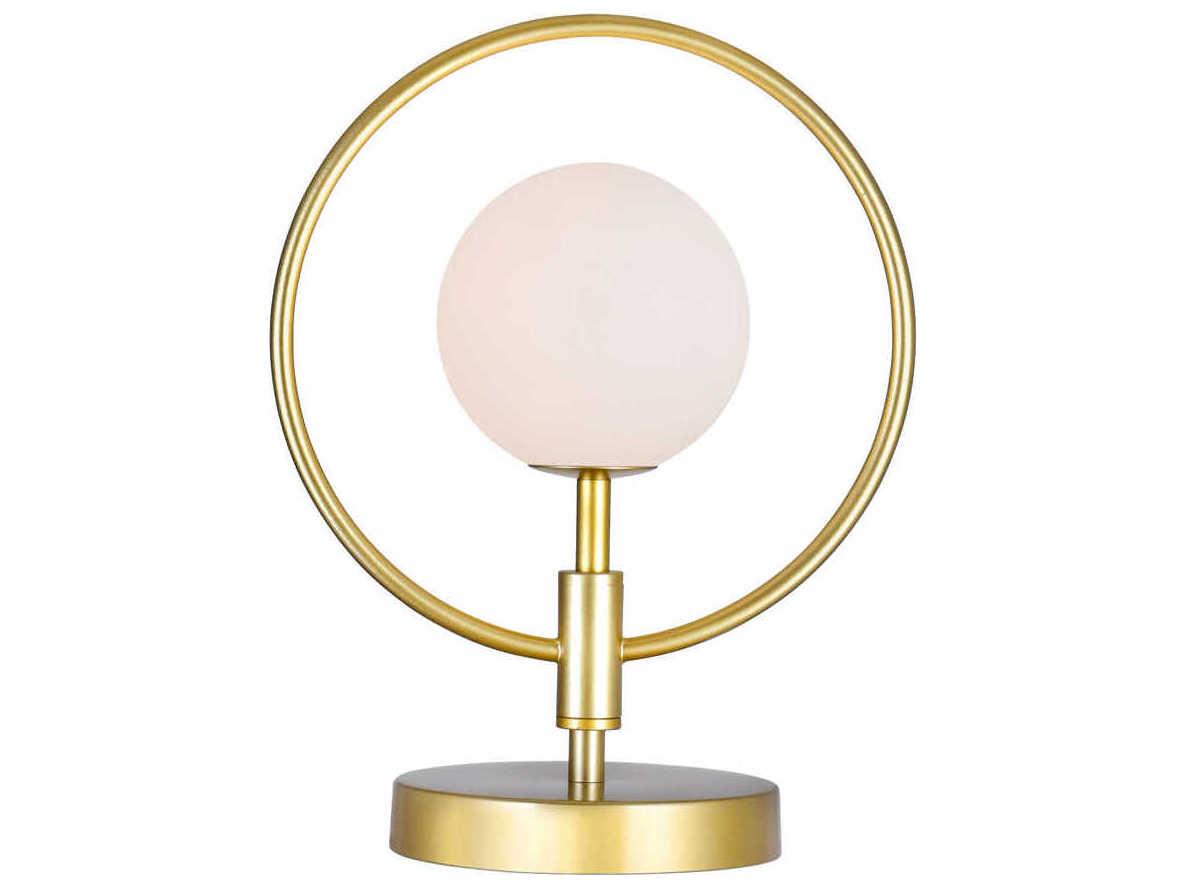 CWI Lighting Celeste Medallion Gold Frosted Glass Table Lamp