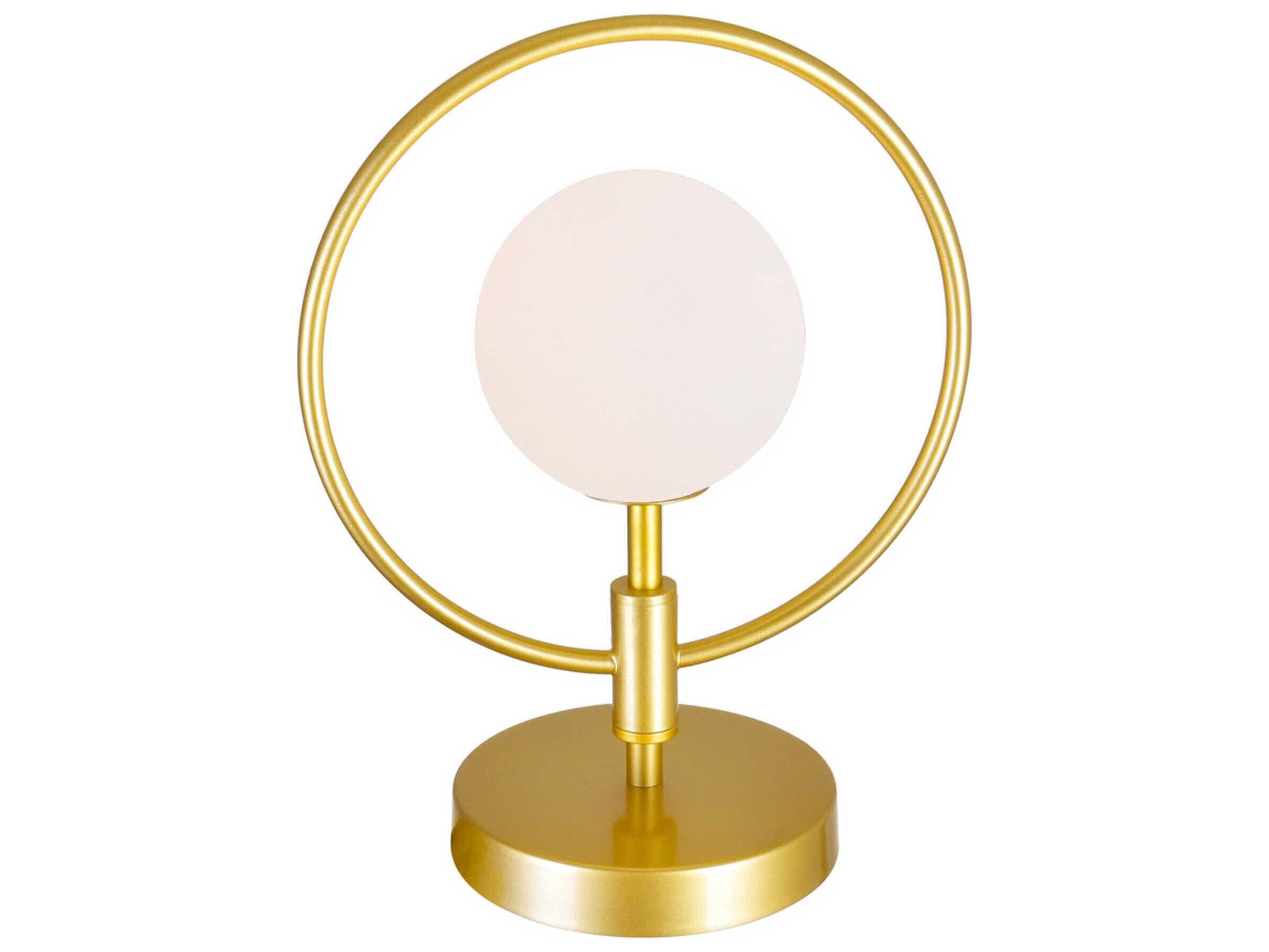 CWI Lighting Celeste Medallion Gold Frosted Glass Table Lamp