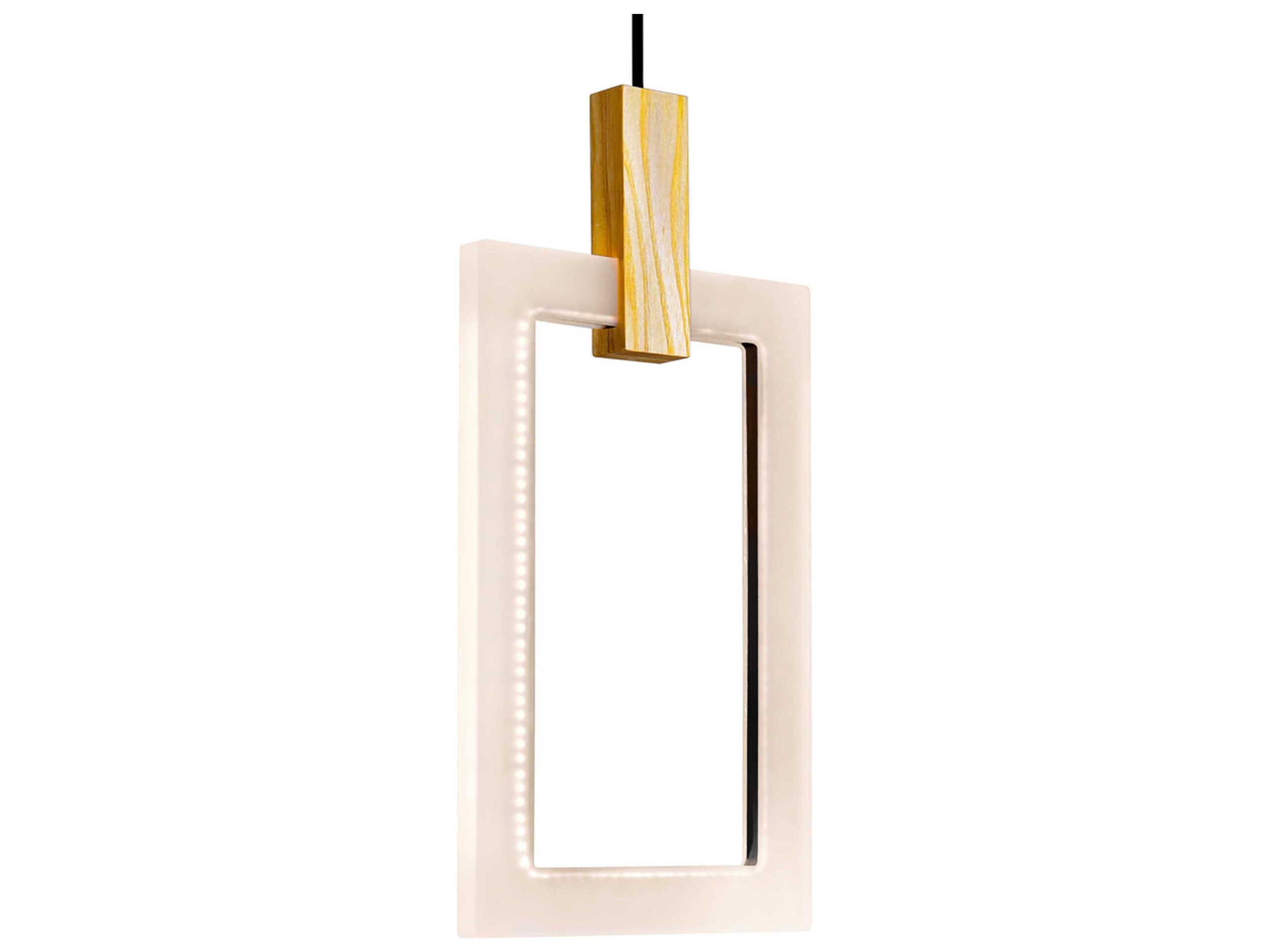 CWI Lighting Anello White Oak Wood Geometric Pendant
