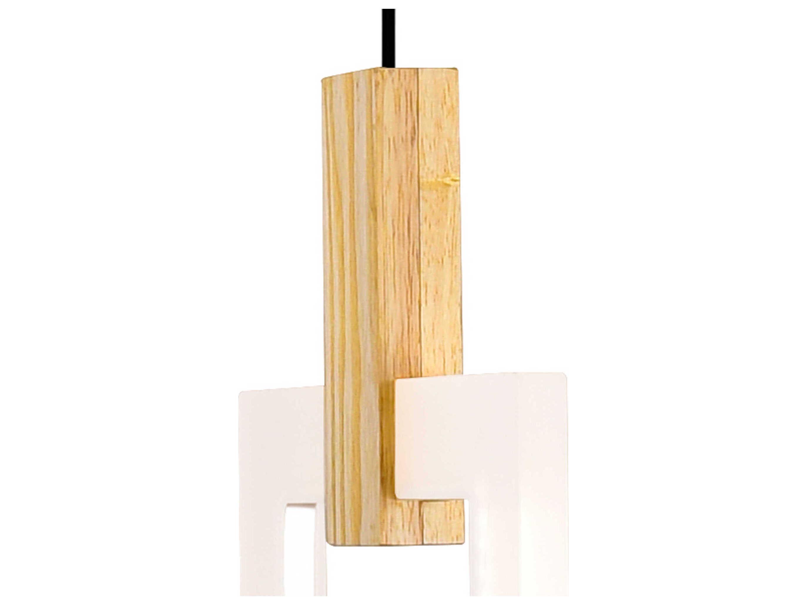 CWI Lighting Anello White Oak Wood Geometric Pendant