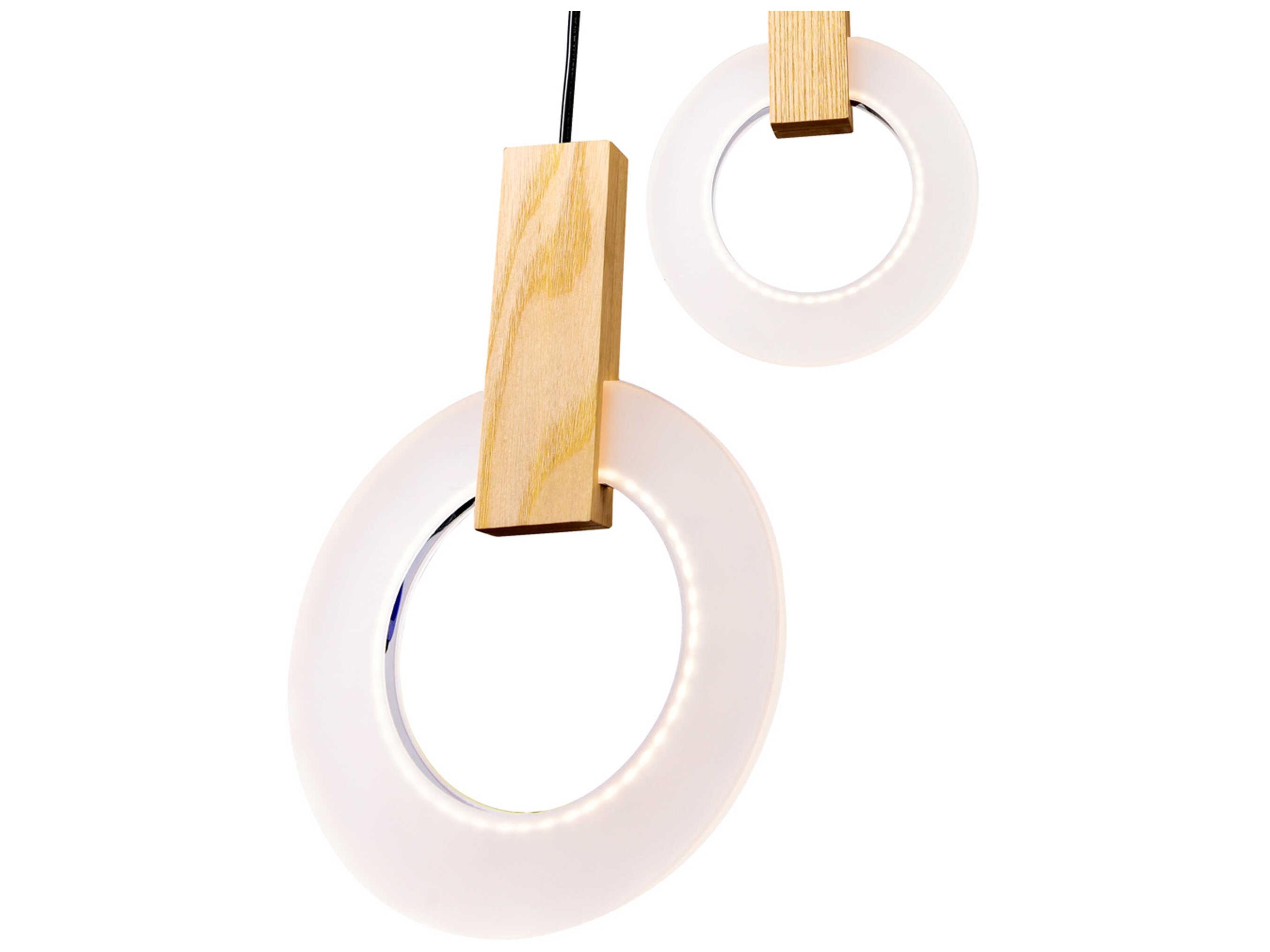 CWI Lighting Anello White Oak Wood Round Pendant