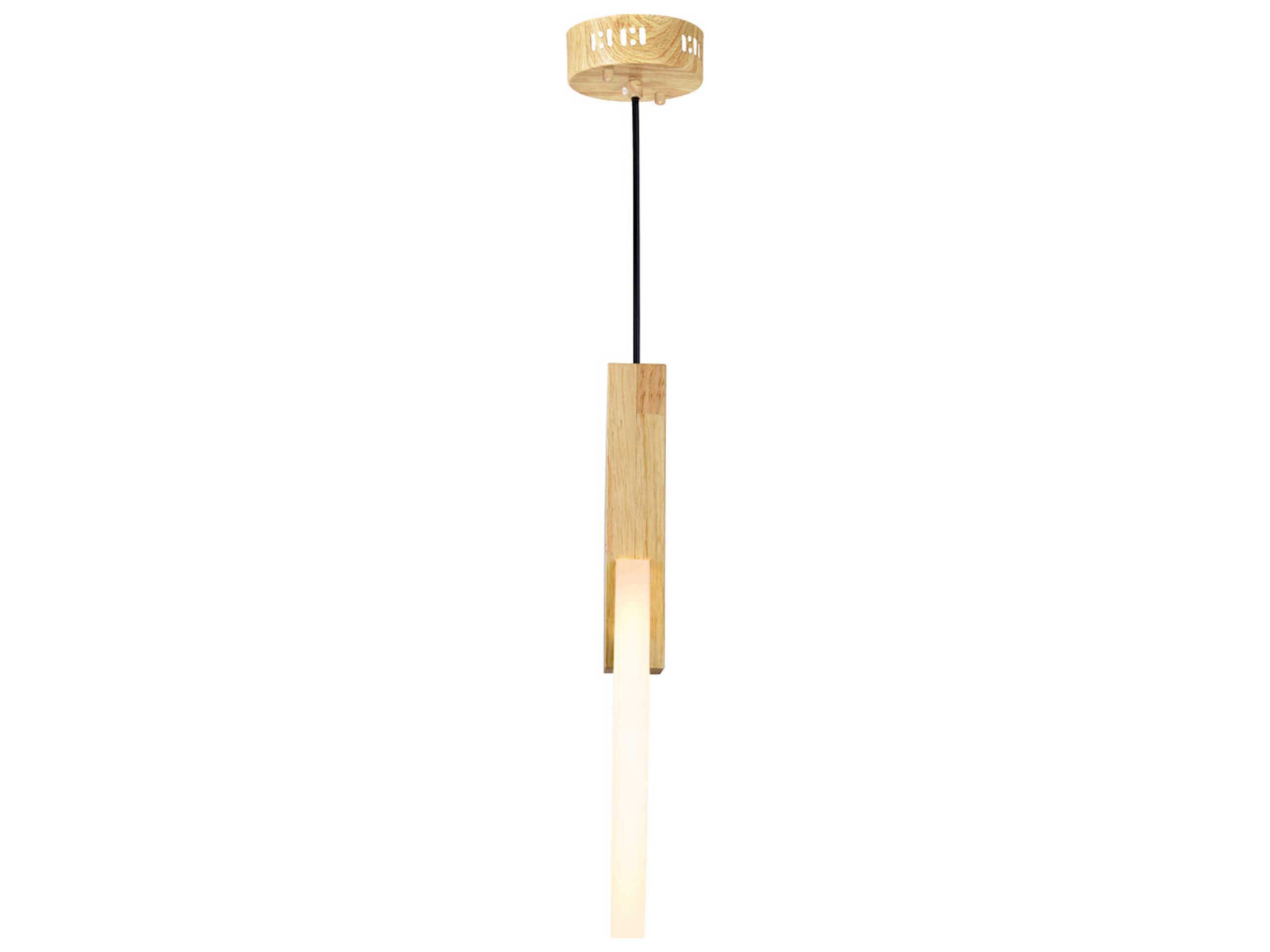 CWI Lighting Anello White Oak Wood Round Mini Pendant