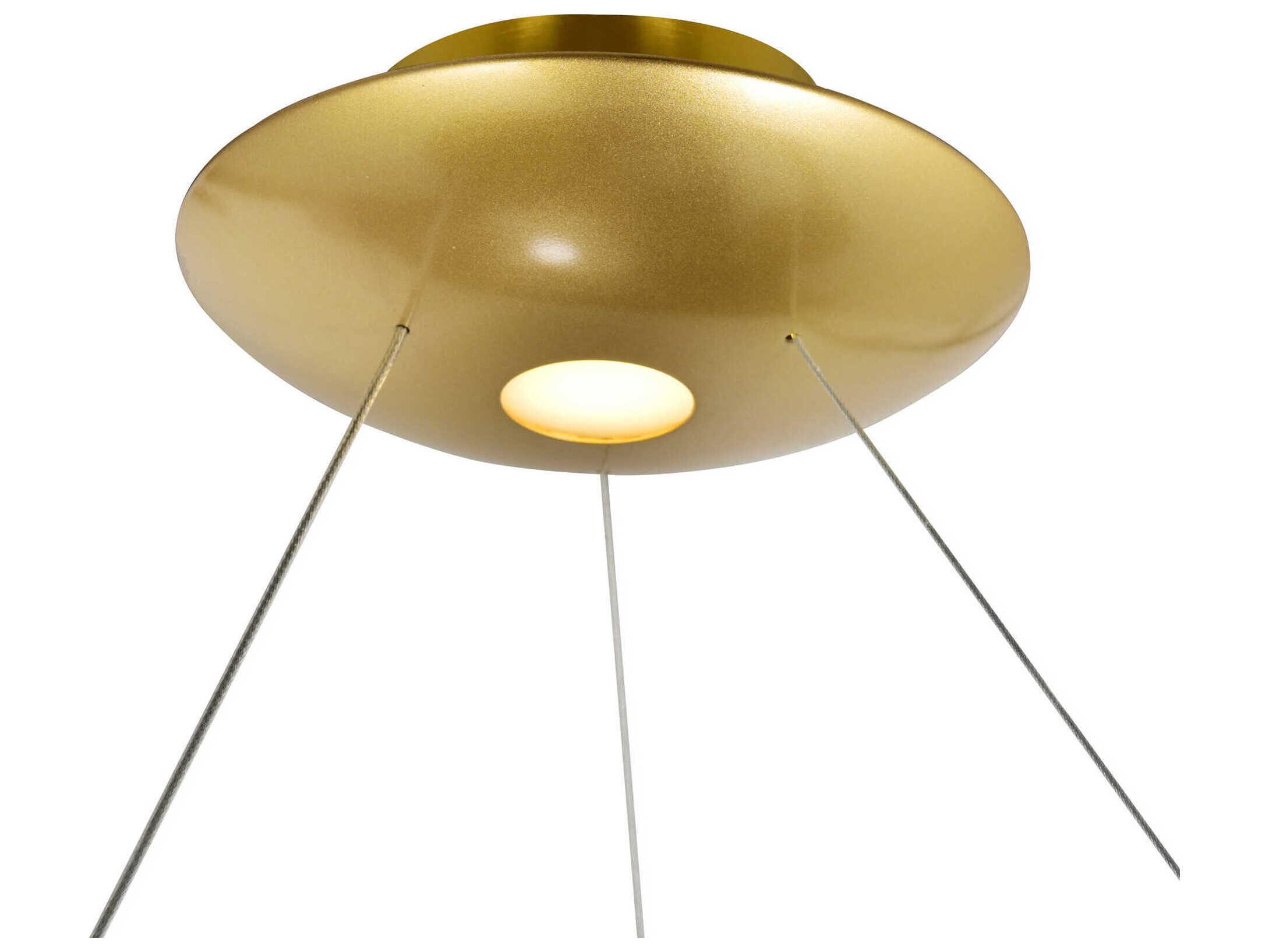 CWI Lighting Deux Lunes Sun Gold Black Geometric Island Pendant