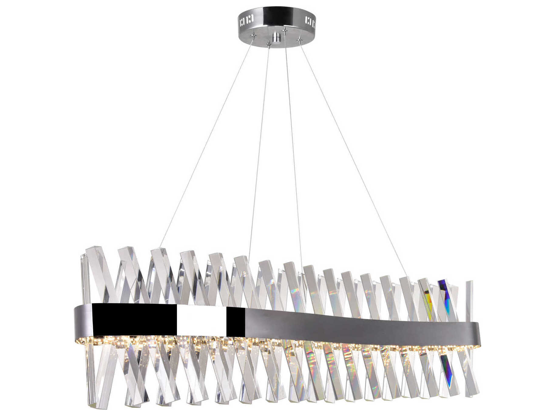 CWI Lighting Glace Chrome Linear Island Pendant