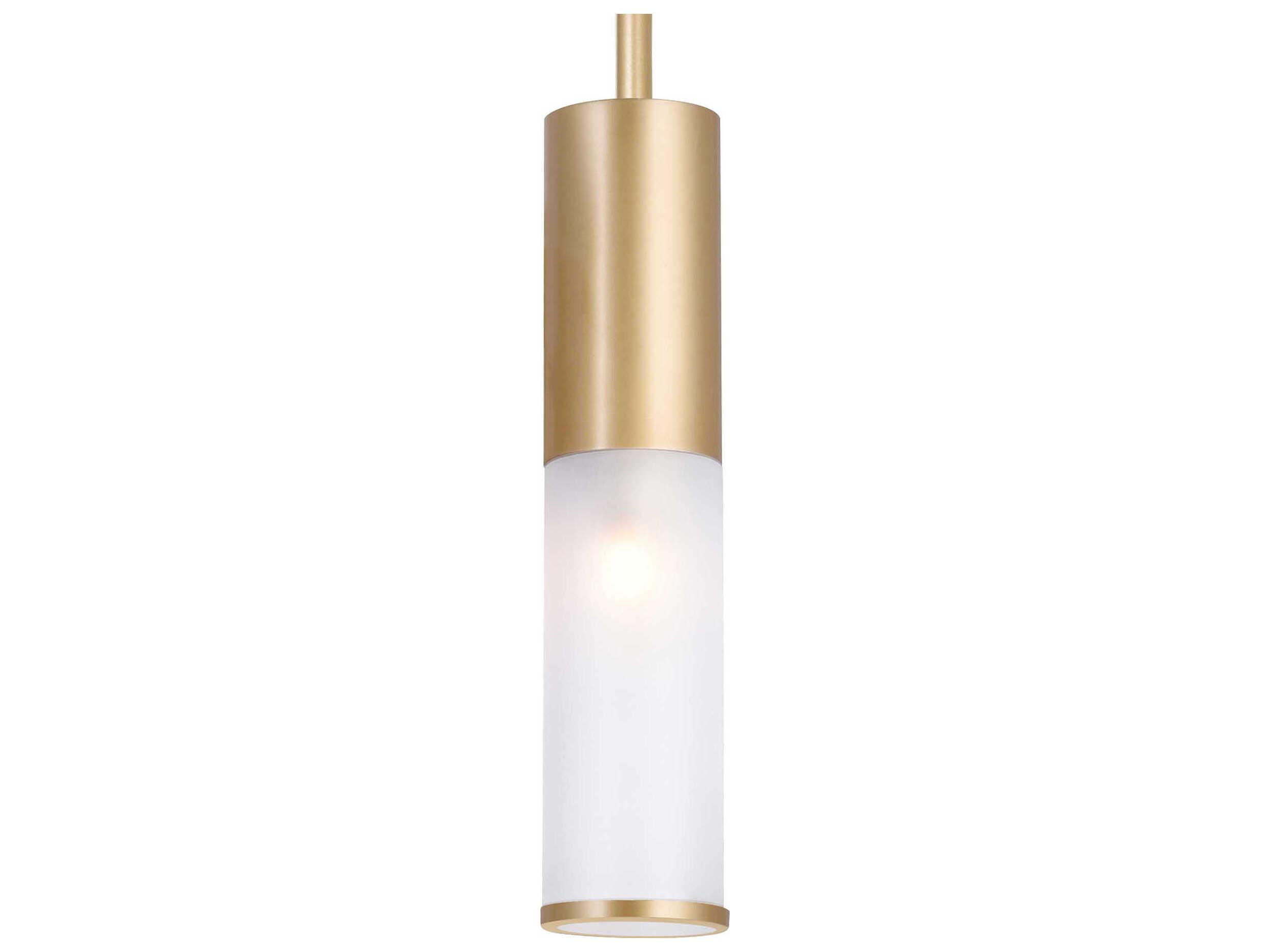 CWI Lighting Pipes 1-Light Sun Gold Cylinder Mini Pendant