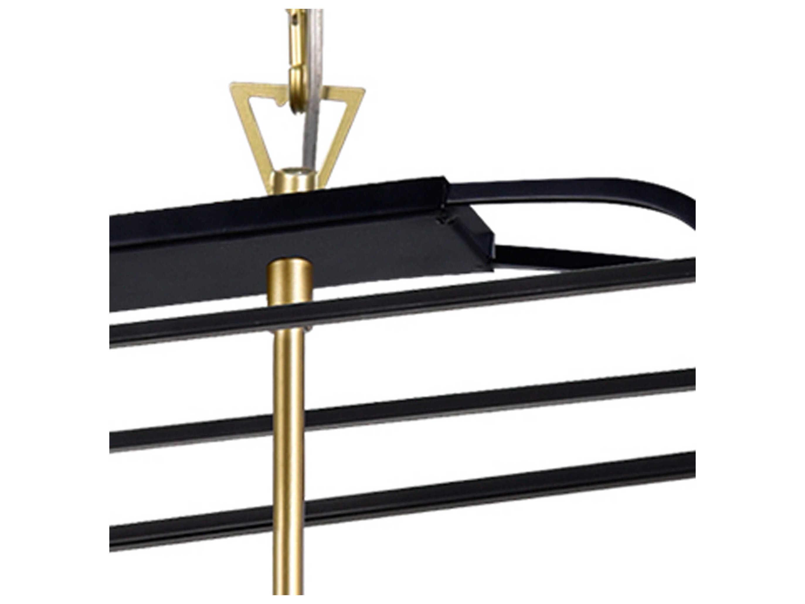 CWI Lighting Tudor 6-Light Satin Gold Black Lantern Island Pendant