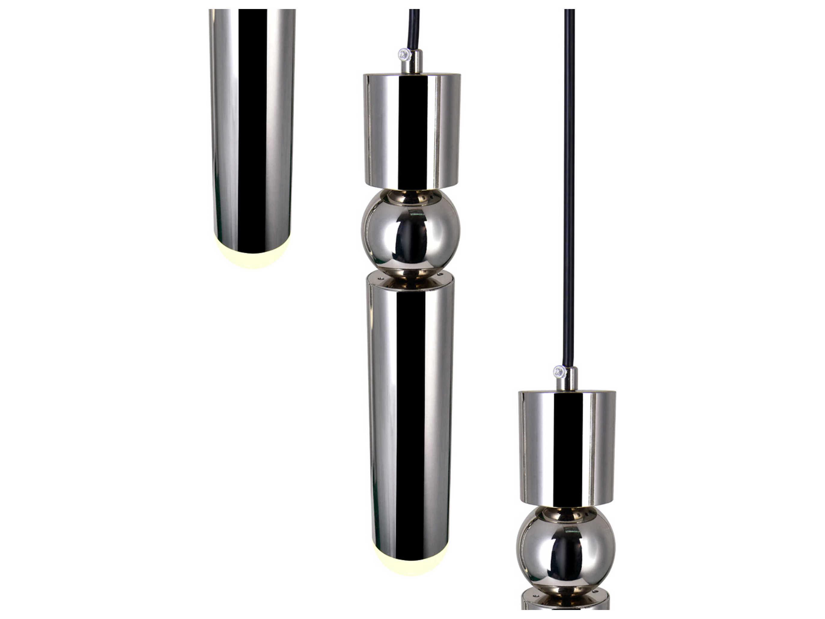 CWI Lighting Chime Polished Nickel Linear Mini Pendant