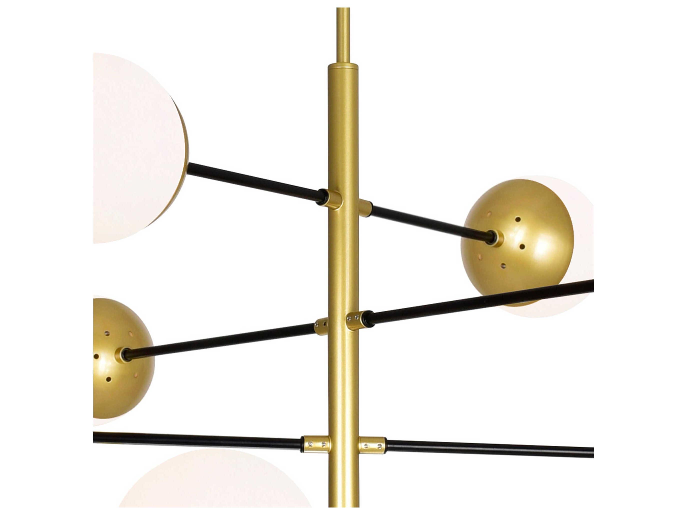 CWI Lighting Compass 10-Light Medallion Gold Globe Chandelier