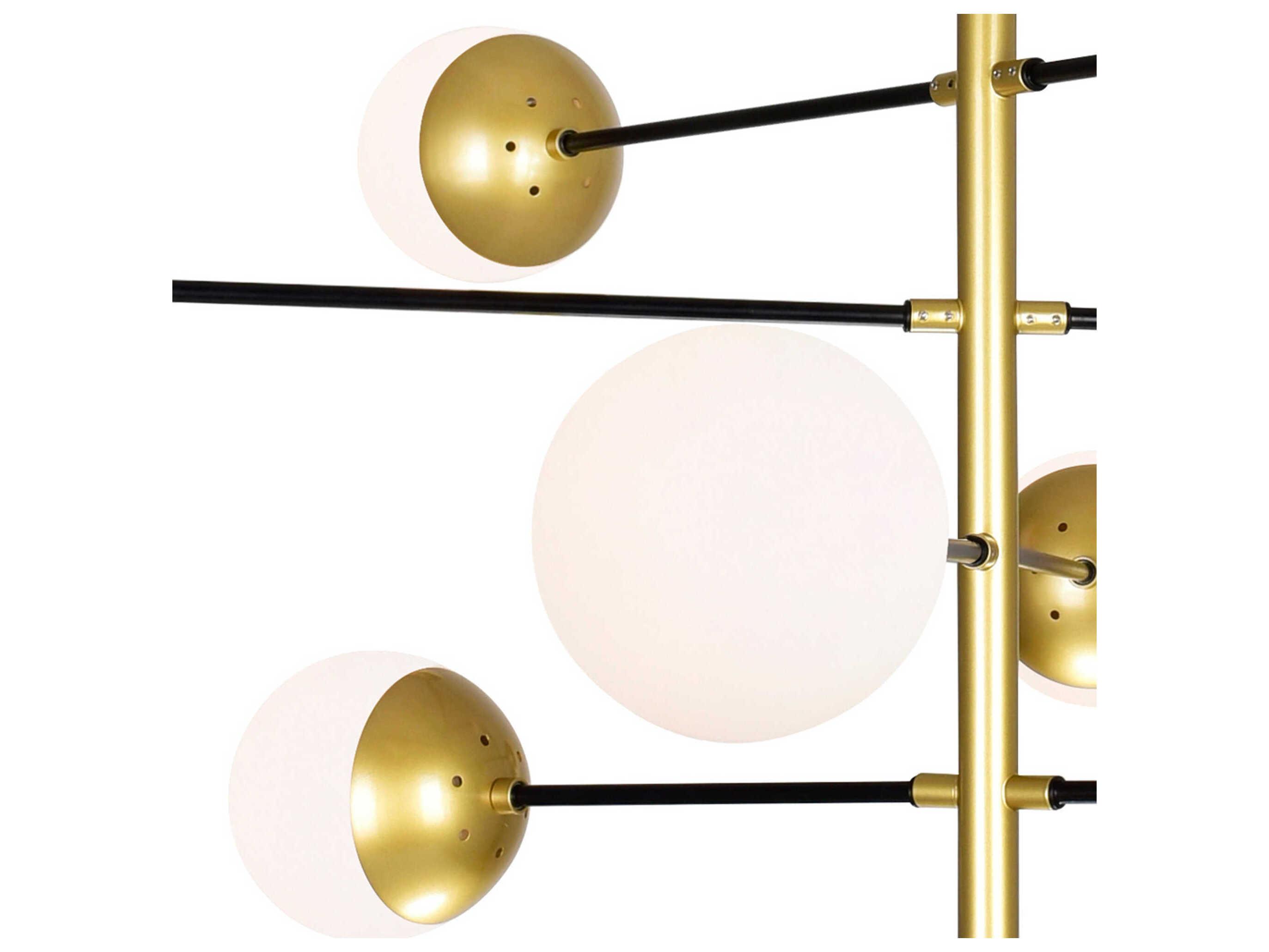 CWI Lighting Compass 10-Light Medallion Gold Globe Chandelier