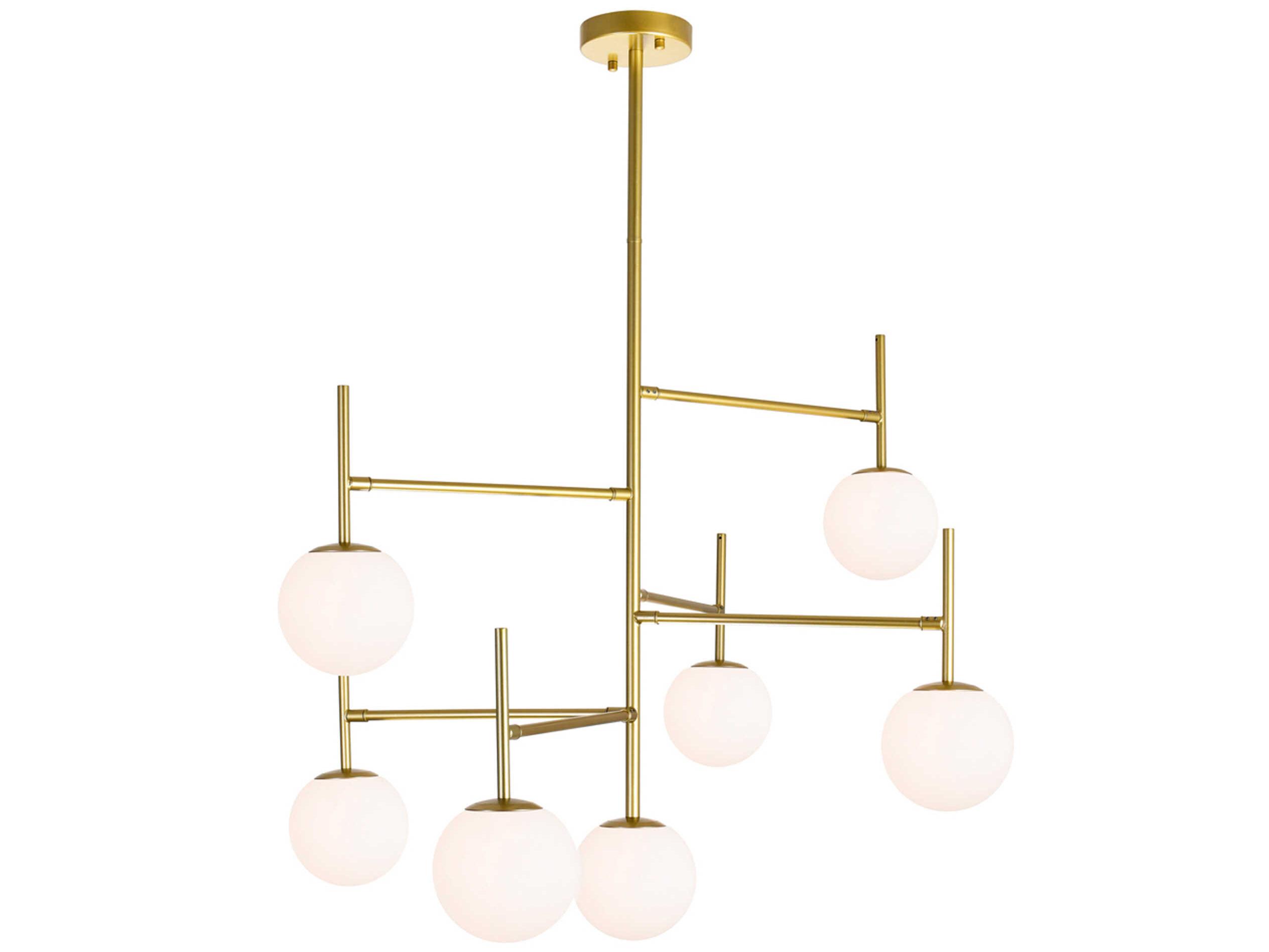 CWI Lighting Tourch 7-Light Medallion Gold Globe Chandelier