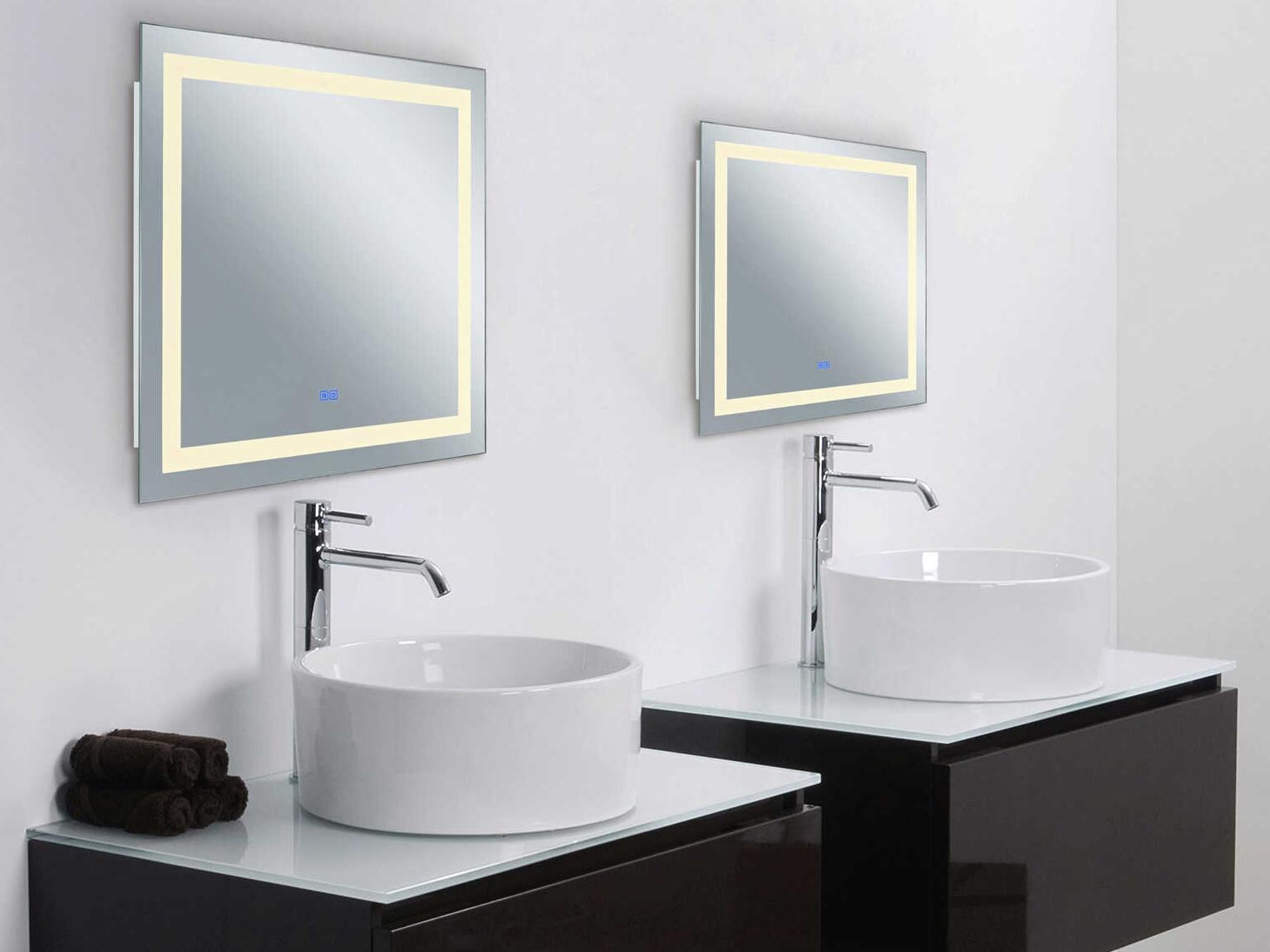 CWI Lighting Abril White Square Wall Mirror