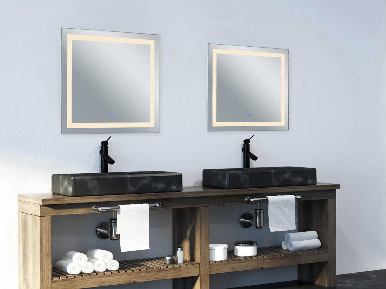 CWI Lighting Abril White Square Wall Mirror